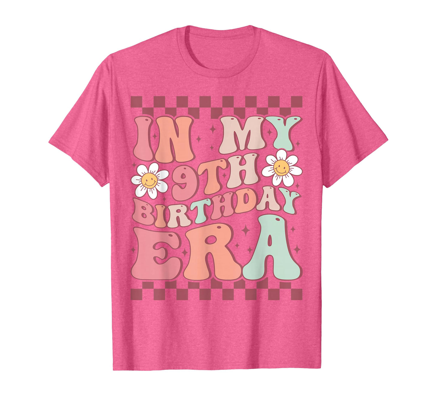In My 9th Birthday Era Cute Daisy Groovy 9th Birthday Party T-Shirt