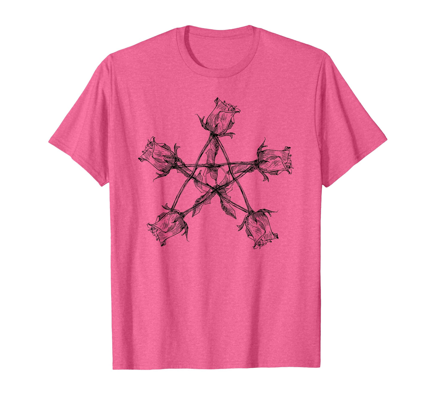 Pentagram 5 Elements Gothic Occult Wicca Roses Pentagram T-Shirt
