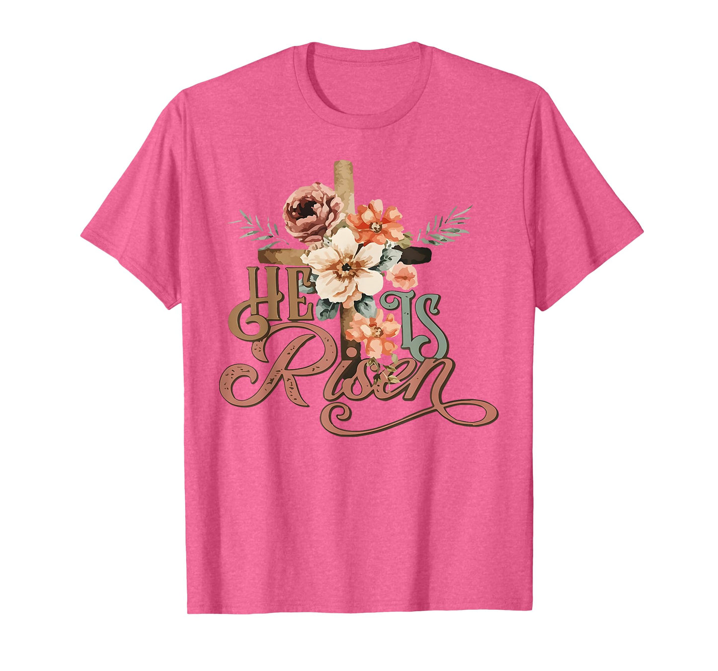 Retro Groovy He Is Risen Floral Jesus Easter Day Christians T-Shirt
