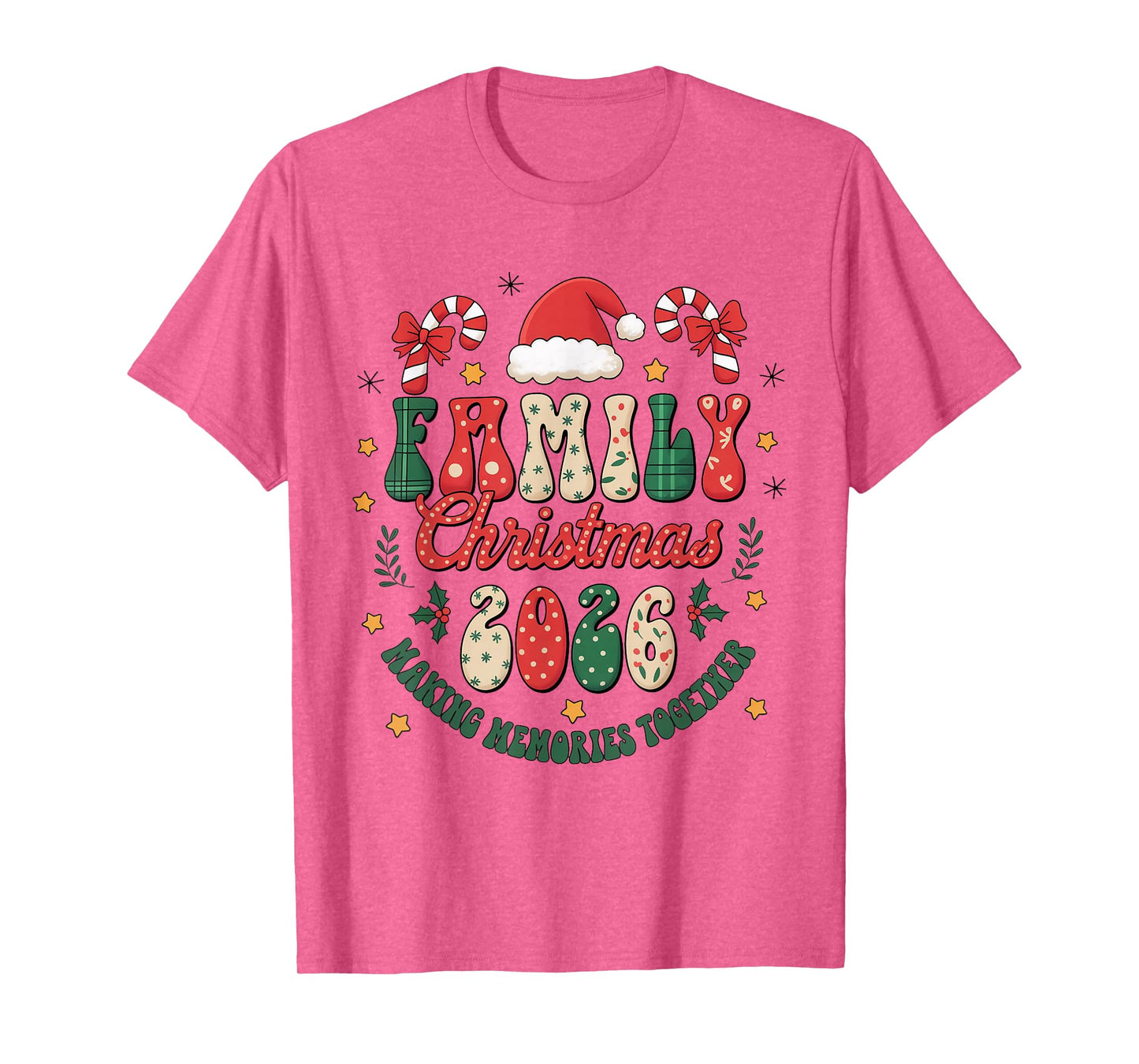 Family Christmas 2026 Santa Hat Matching Outfit Xmas Squad T-Shirt