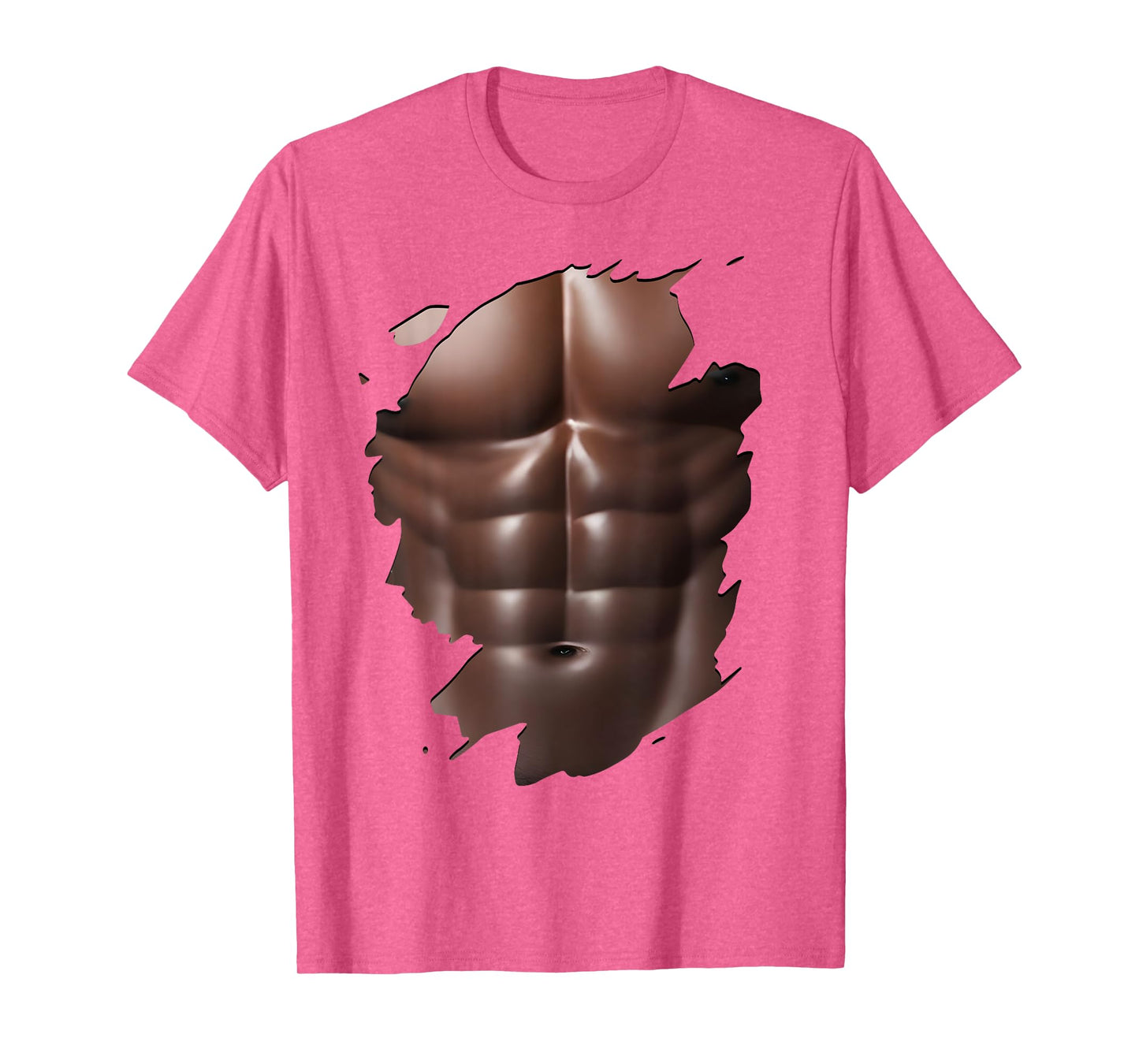 Funny Six Pack Abs Black Men's Body Print Graphic Tee T-Shirt