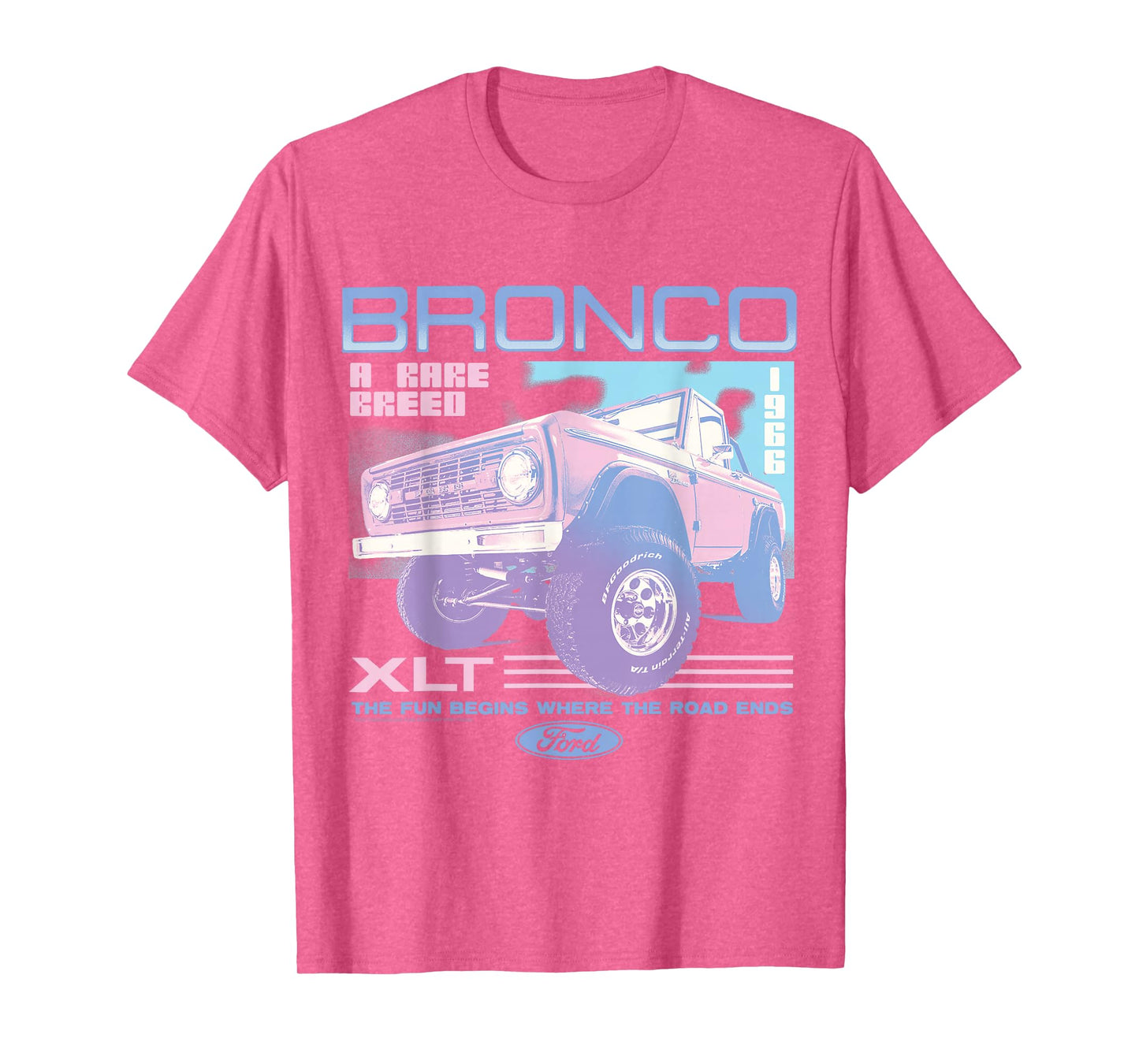 Ford - Pastel Bronco XLT Rare Breed Fun Begins 1966 T-Shirt