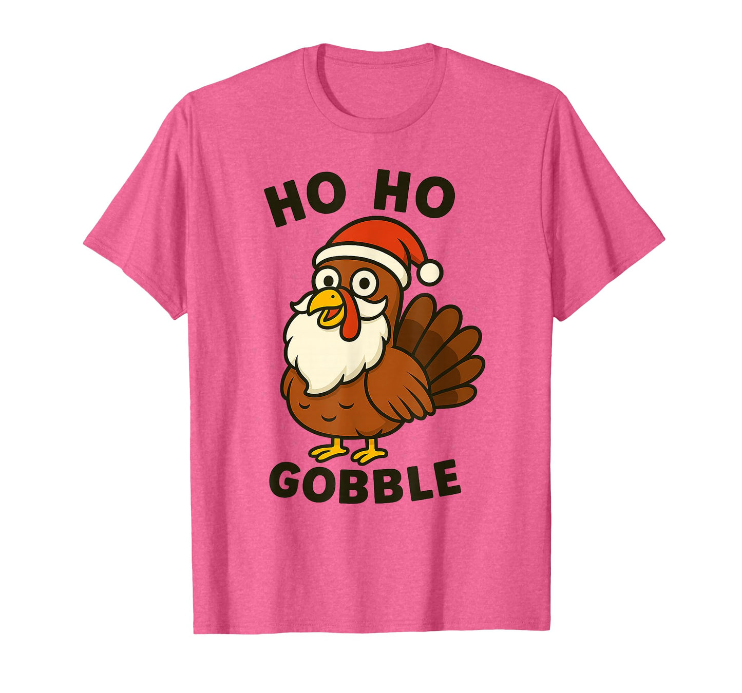 Funny Turkey Santa Christmas Thanksgiving Humor Ho Ho Gobble T-Shirt