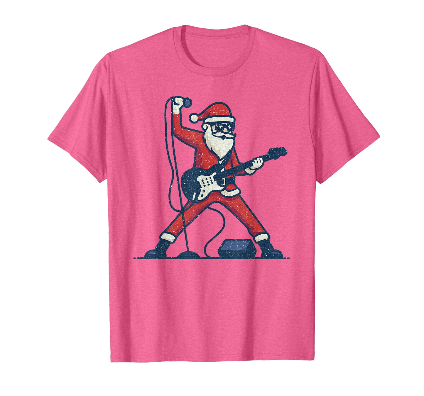 Santa Playing Rock Guitar Christmas Vintage Funny Xmas T-Shirt