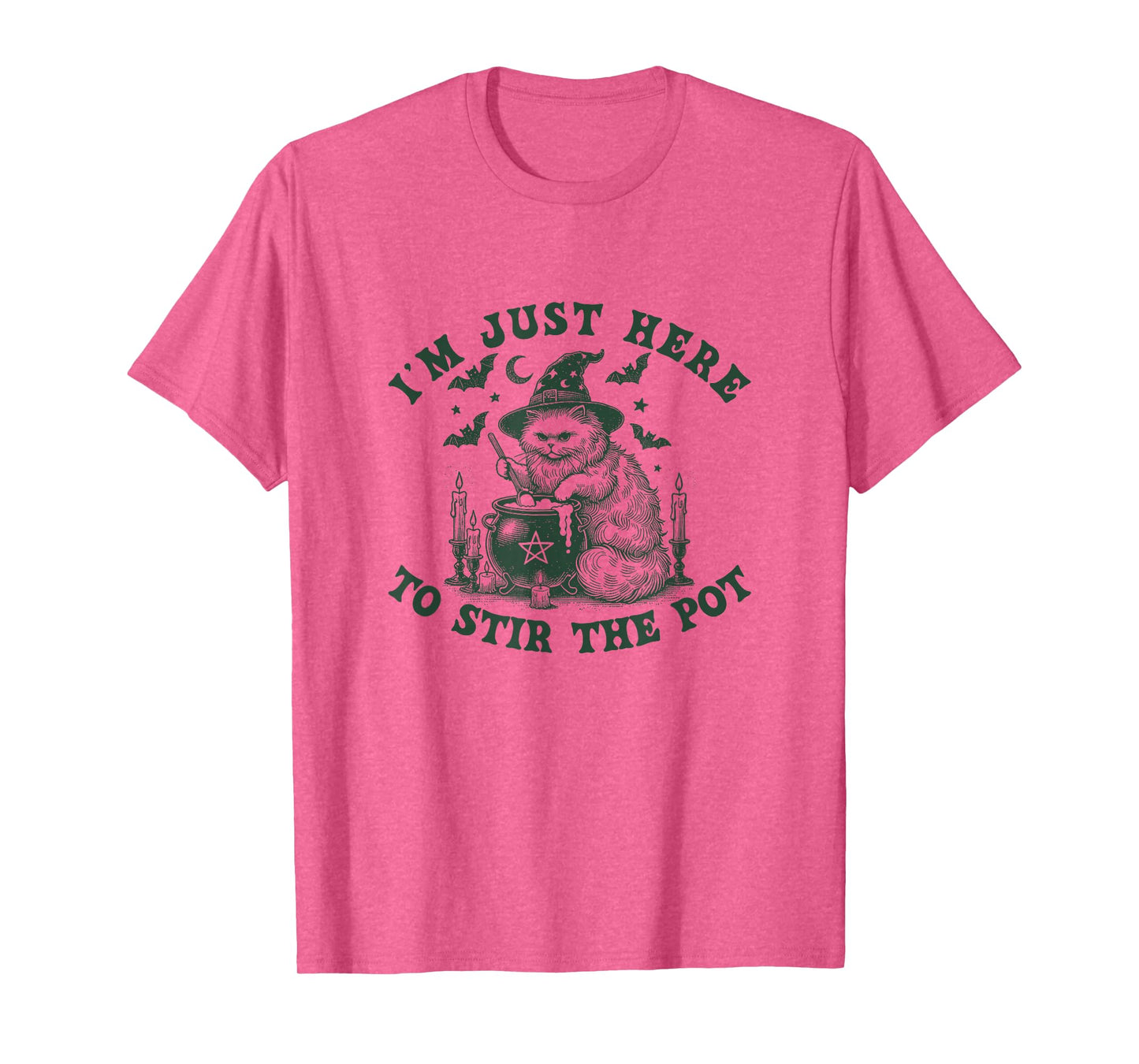 I’m Just Here to Stir The Pot Cat Witch Halloween T-Shirt