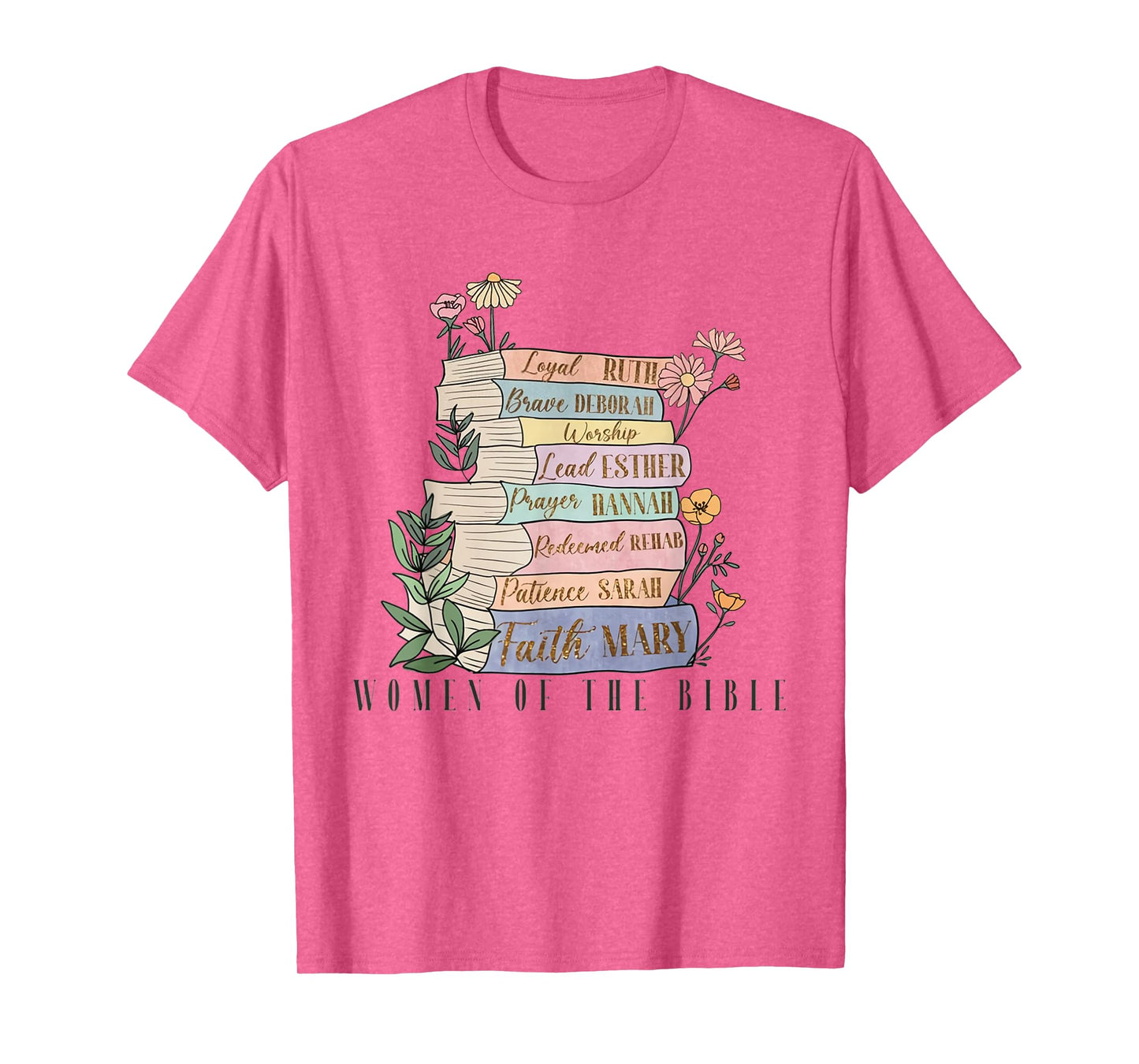 Retro Original Women of The Bible Books Christian Bookish T-Shirt