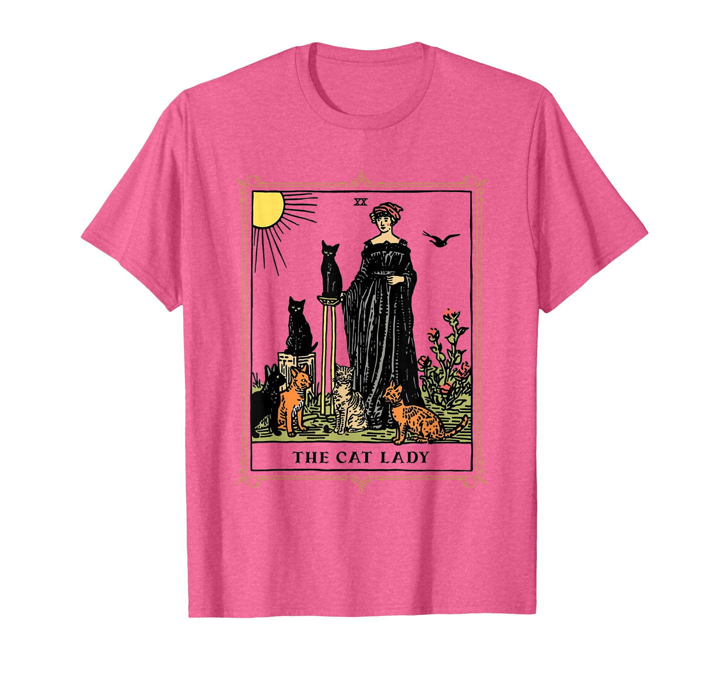 The Cat Lady Tarot Card, Vintage Gothic Cat Women Cat Mom T-Shirt
