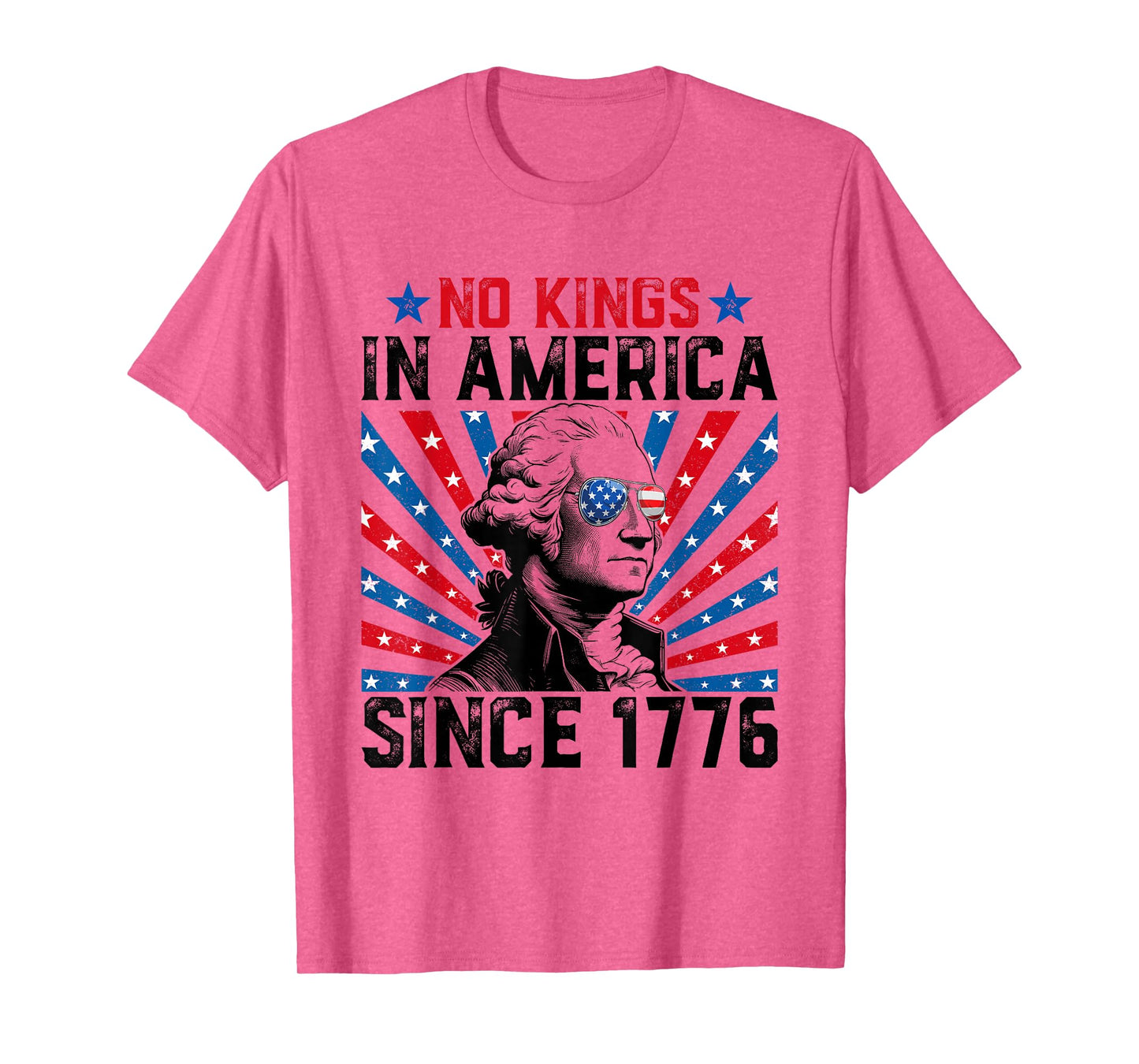 No Kings in America Since 1776 Distressed USA Flag Vintage T-Shirt