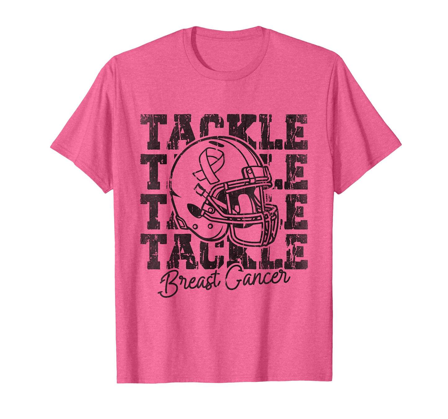 Tackle Football Pink Ribbon Breast Cancer Awareness Women T-Shirt