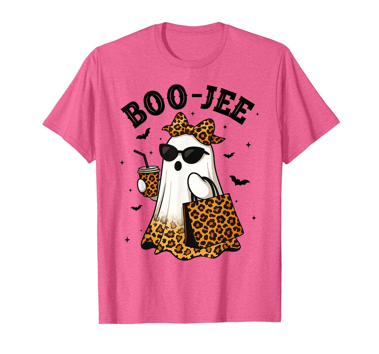 Coquette Leopard Boo-JEE Ghost Halloween Ghost Women Girls T-Shirt