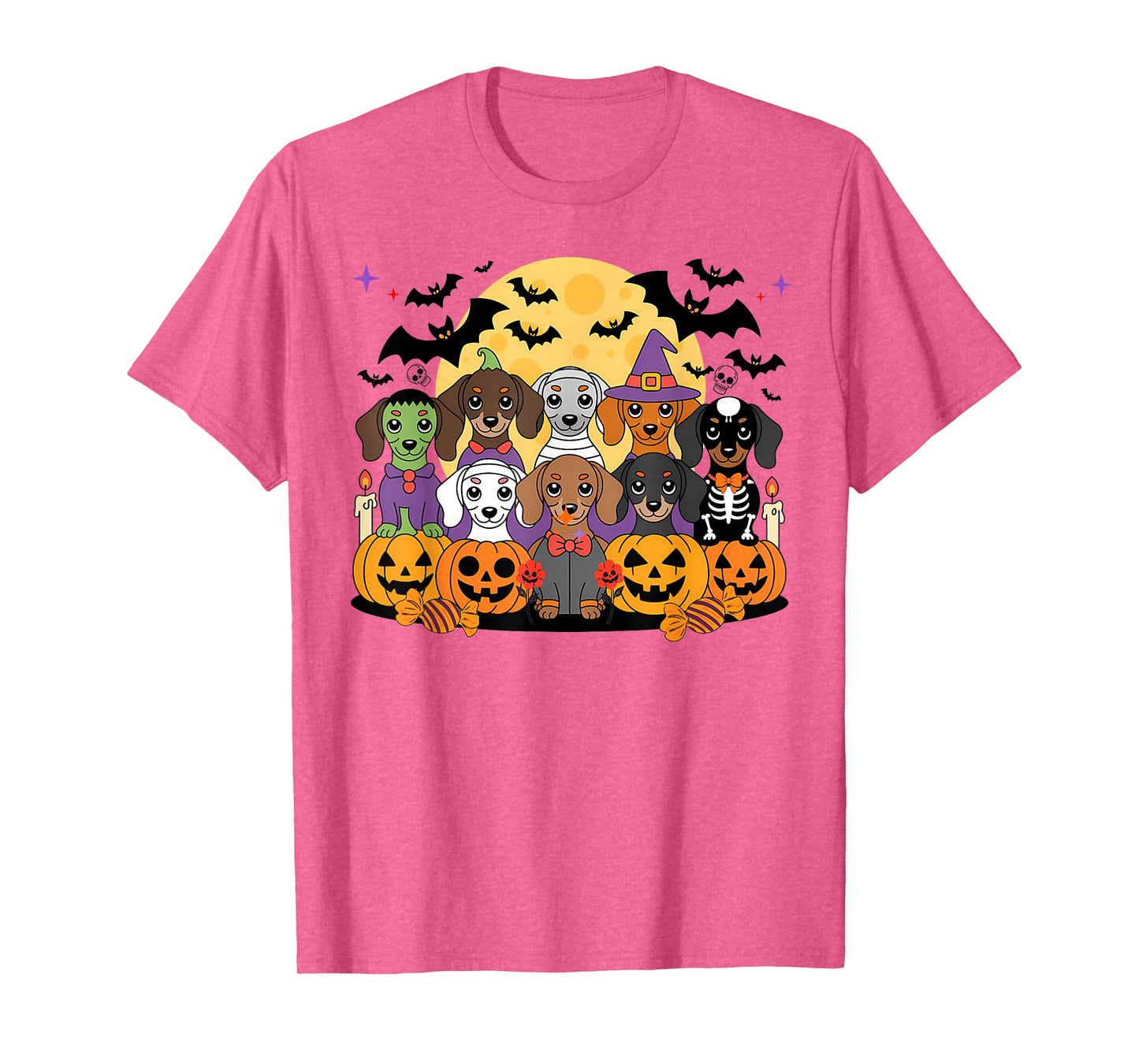 Dachshund Dog Halloween Witch Mummy Skeleton Sausage Dogs T-Shirt