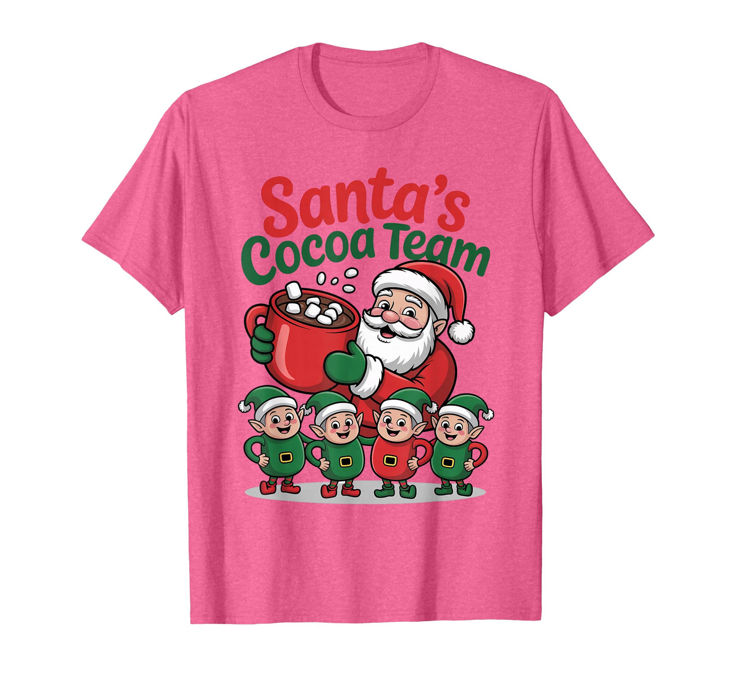 Santa’s Cocoa Team Christmas Hot Chocolate Family Matching T-Shirt