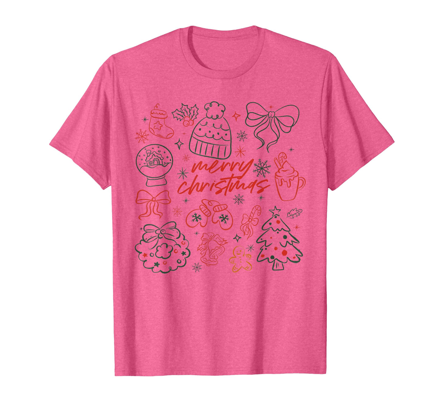 Merry Christmas Bow Santa Xmas Coquette Aesthetic Girl Women T-Shirt