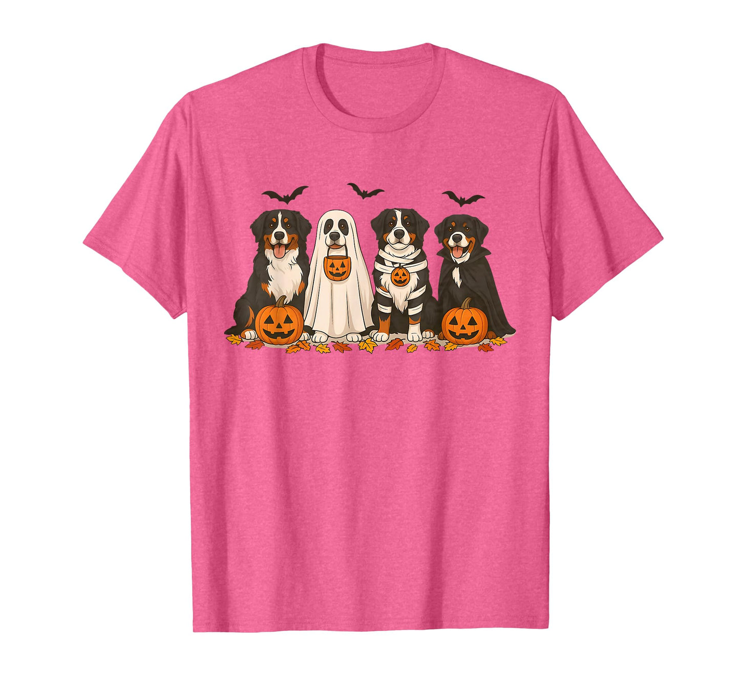 Retro Bernese Mountain Dog Halloween Funny Mummy Witch Ghost T-Shirt
