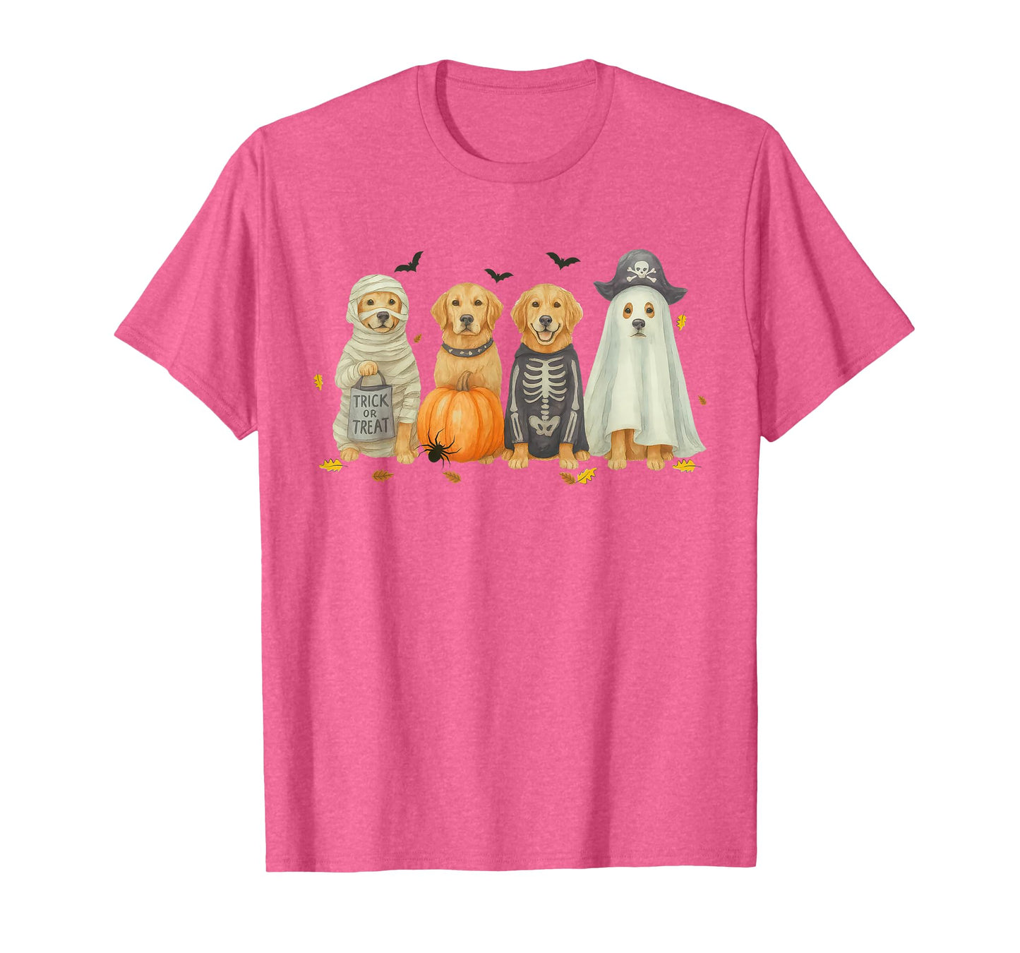 Retro Golden Retriever Dogs Ghost Boo Witch Funny Halloween T-Shirt