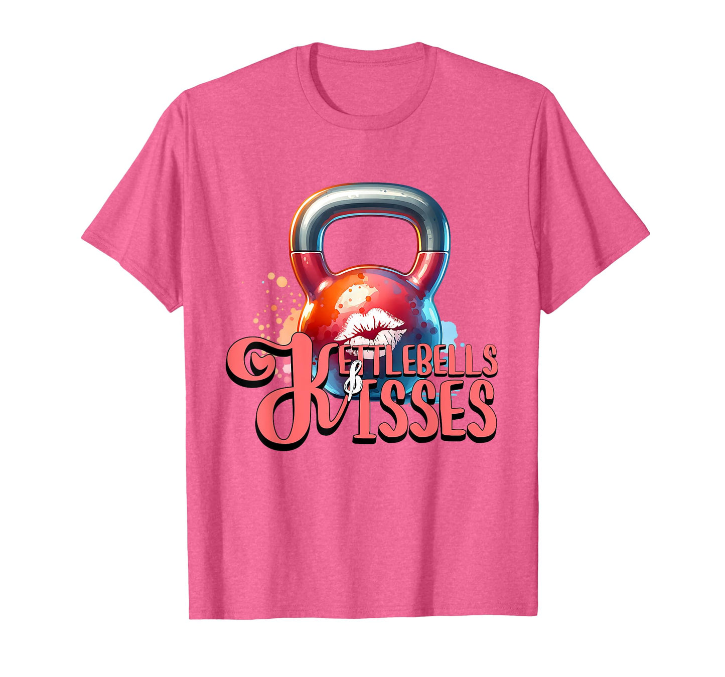 Kettlebells & Kisses Gym Fitness Workout Valentine's Day T-Shirt