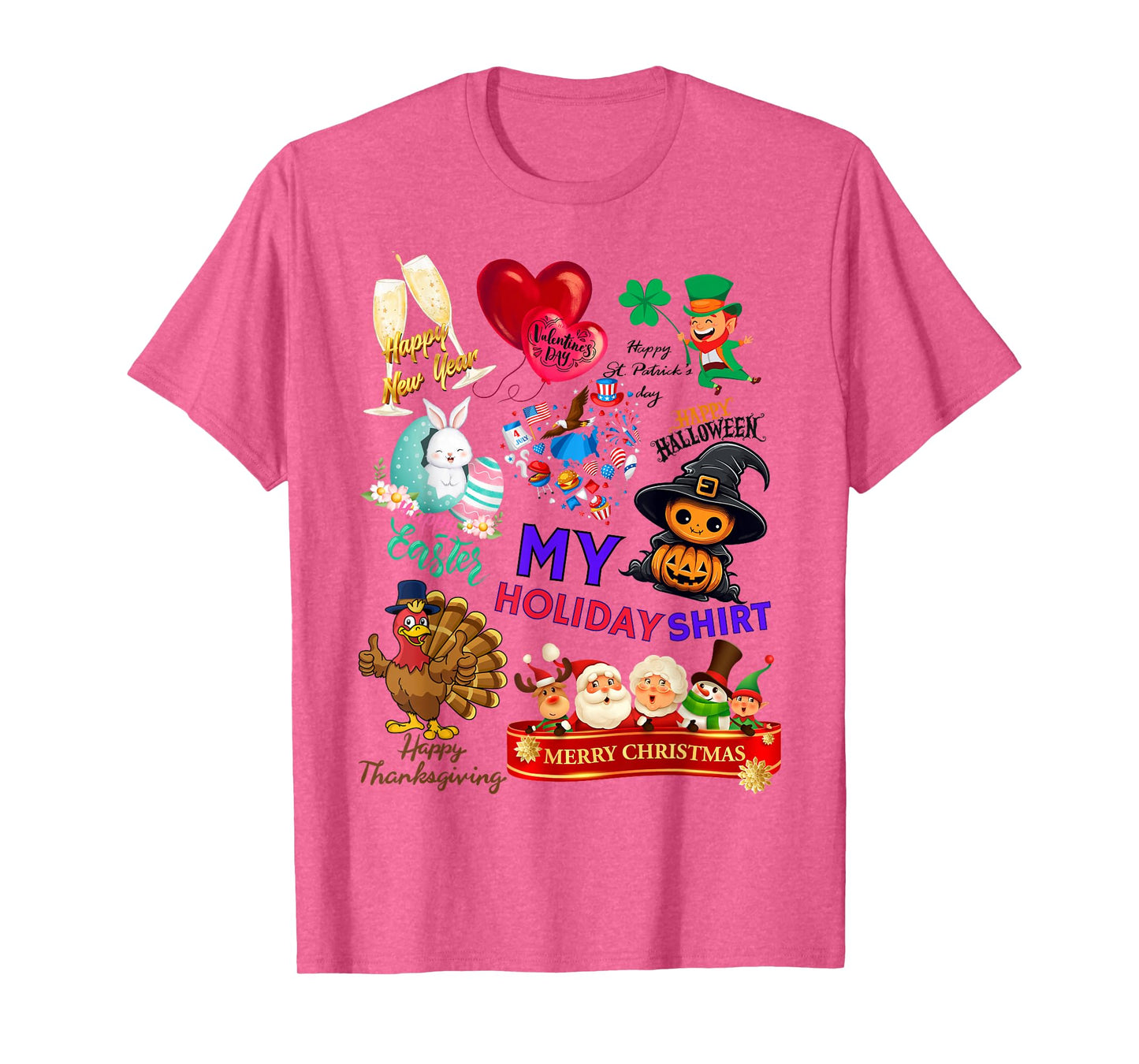 Cute Halloween Ghoul Witch and Pumpkin (+7 More Holidays) T-Shirt