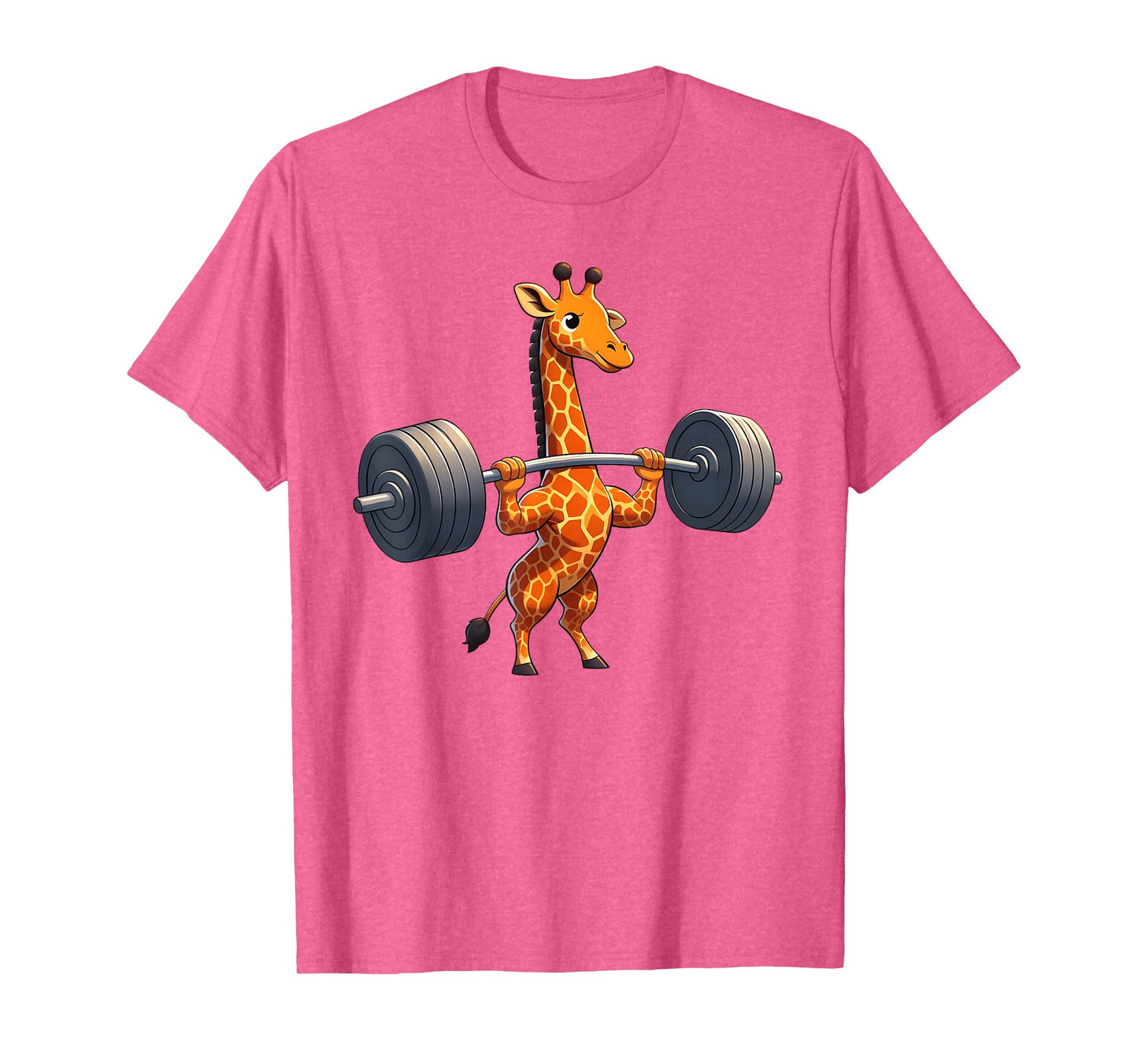Weightlifting Funny Fitness Workout Gym Giraffe Lover T-Shirt