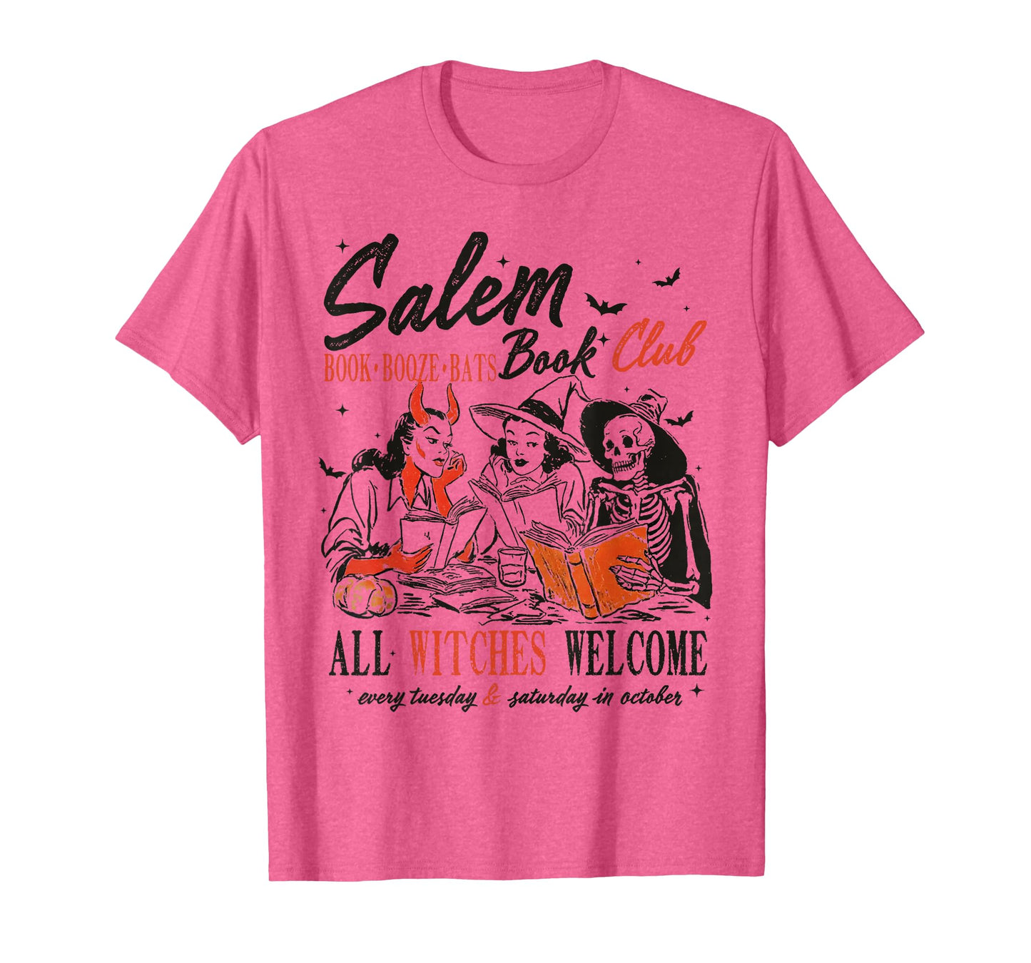 Salem Witch Book Club All Witches Welcome Spooky Halloween T-Shirt