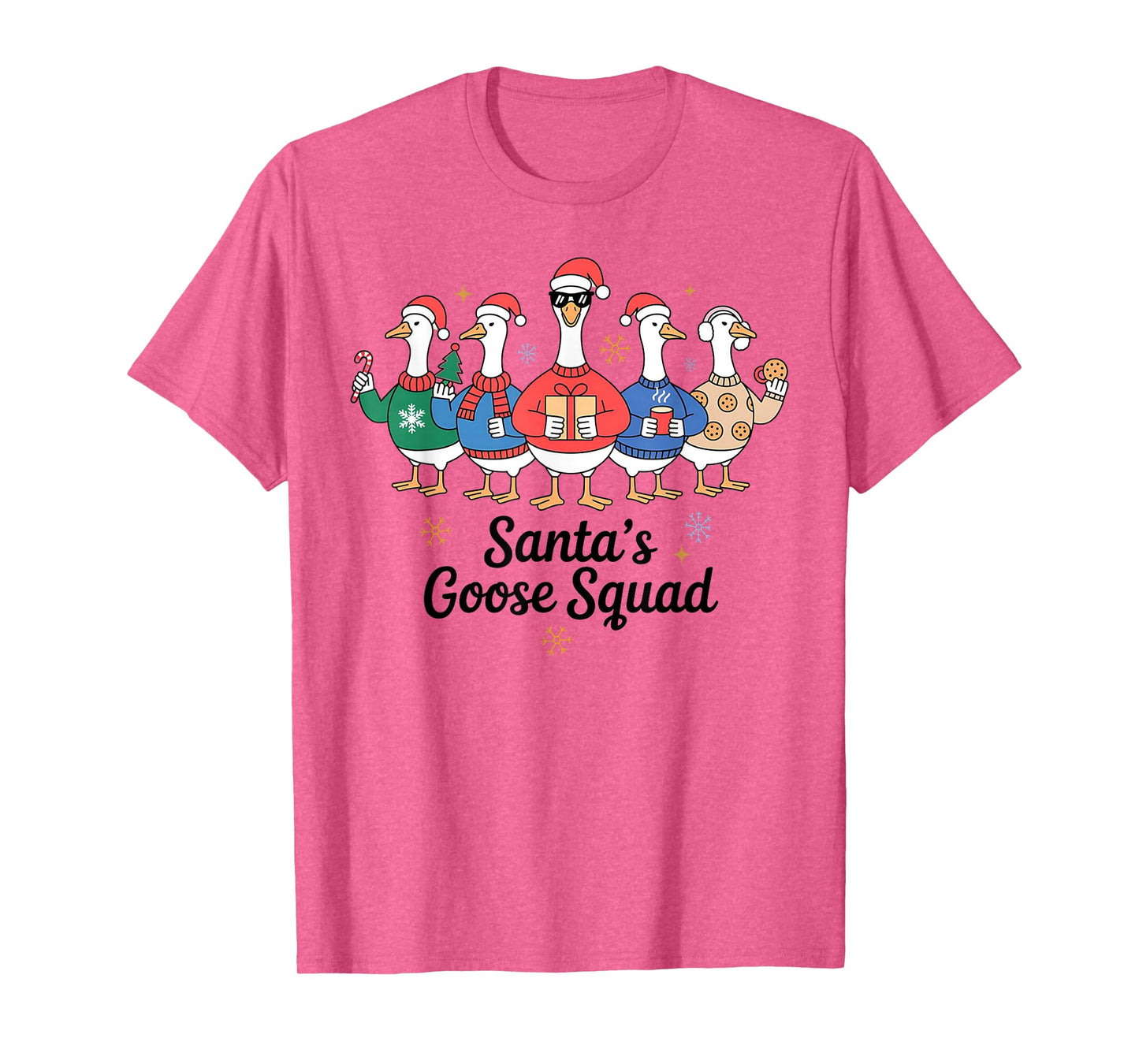 Santa Squad Silly Christmas Goose Funny Men Women Kids Xmas T-Shirt