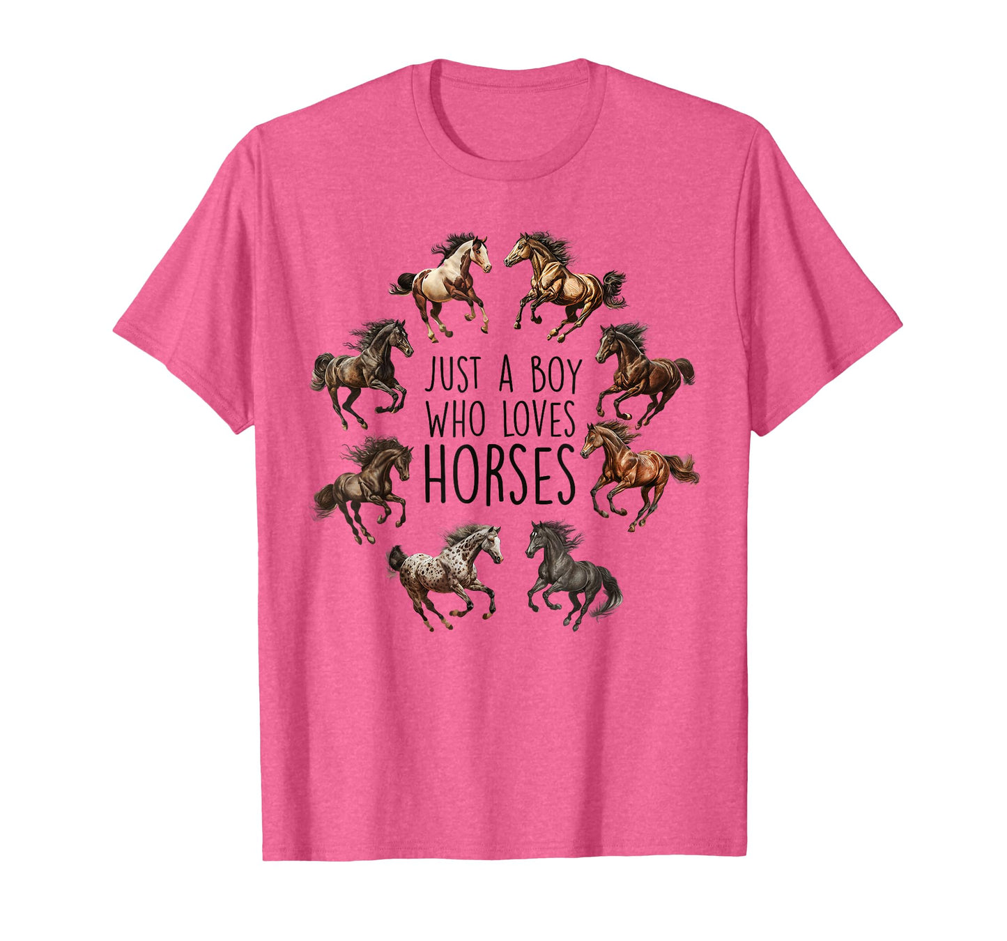 Just A Boy Who Loves Horses, Horse Breeds, Horseback Riding T-Shirt