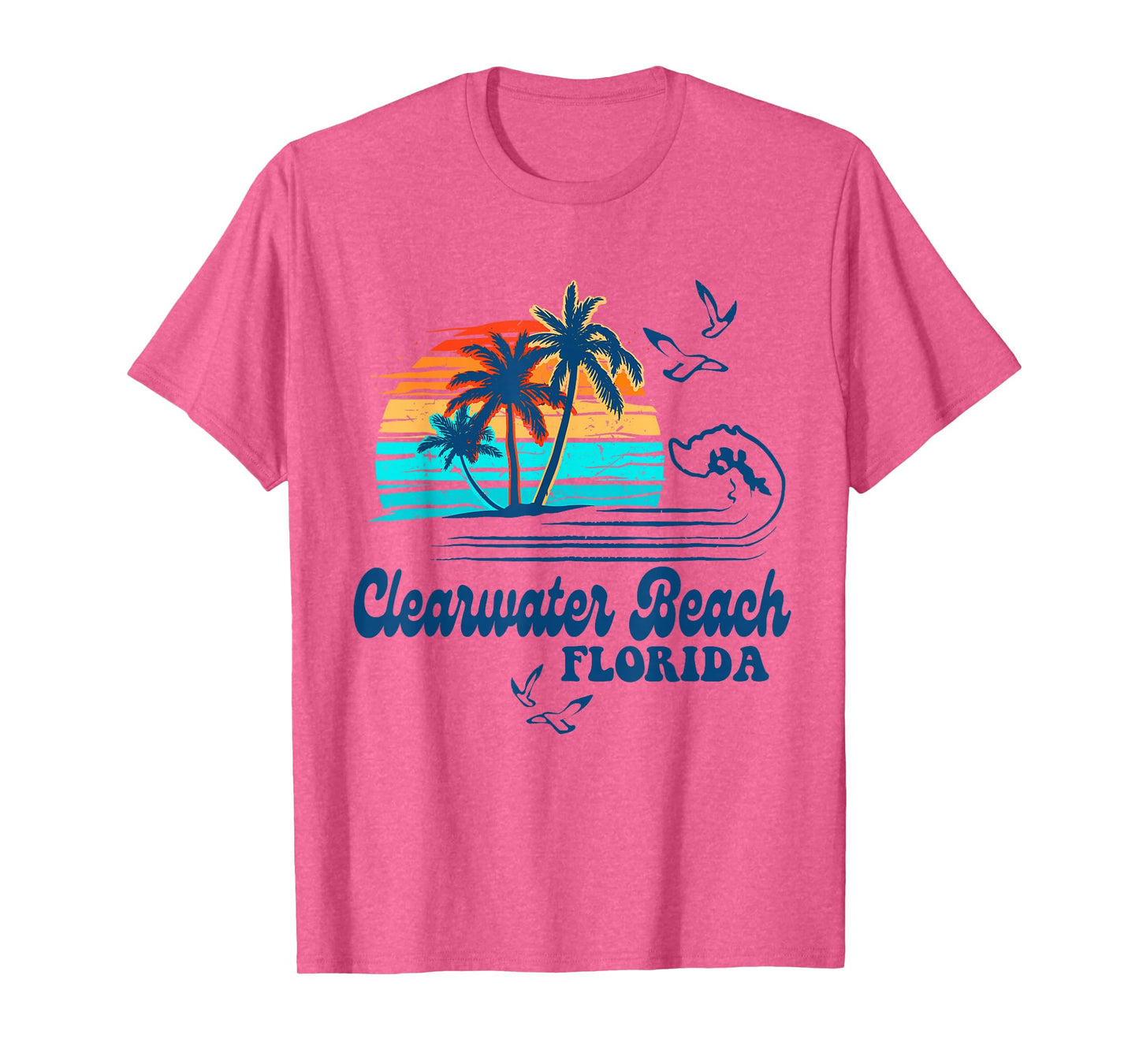 Clearwater Beach Florida 2025 Sunset Vintage 70's Retro T-Shirt