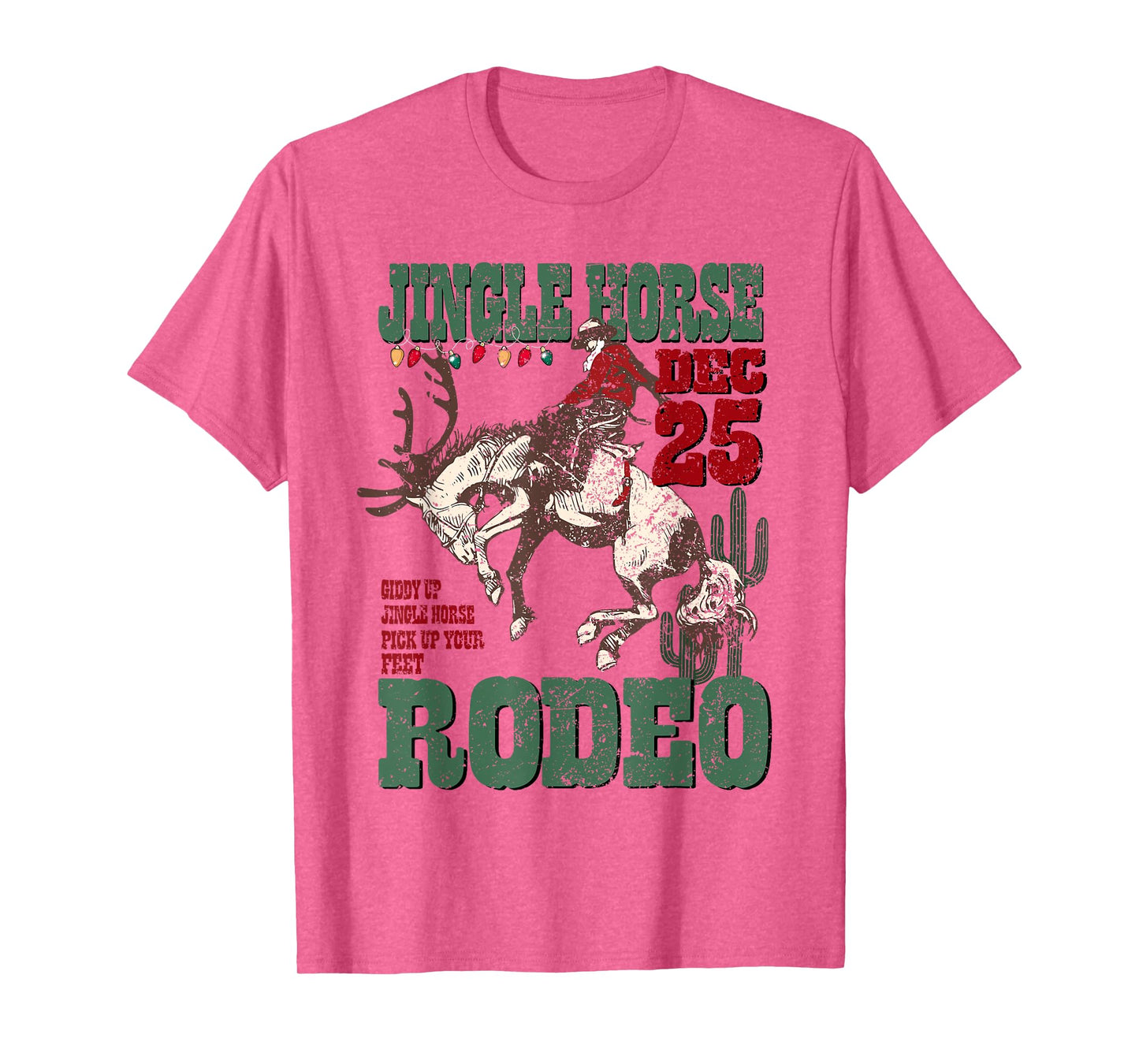Giddy Up Jingle Horse Santa Cowboy Western Christmas Rodeo T-Shirt