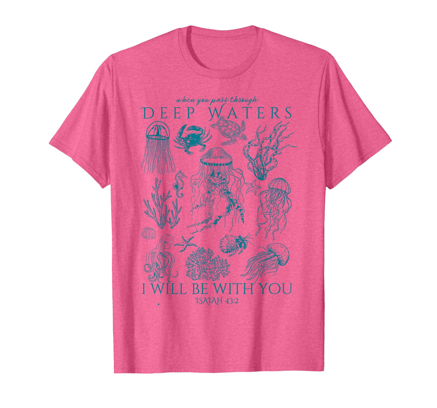Christian Ocean Animal Coastal Sea Life Jesus Bible Verse T-Shirt