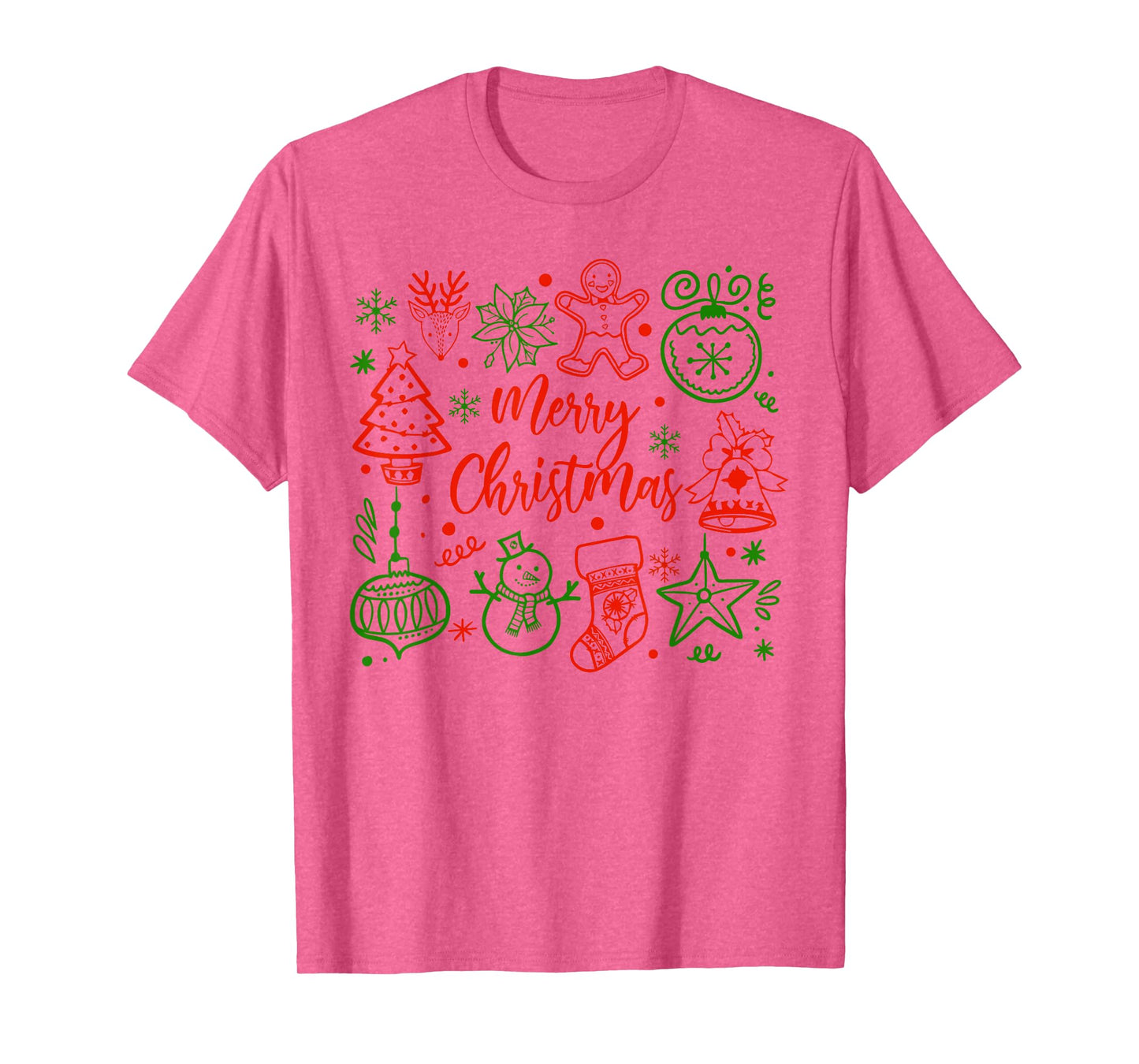 Merry Christmas Xmas Vibes Santa Reindeer Snowman Holiday T-Shirt