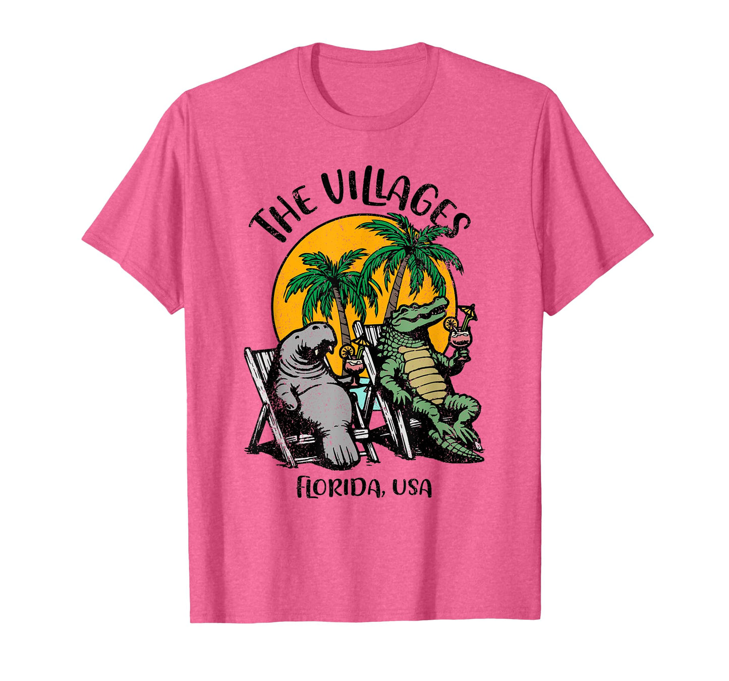 Villages Florida USA Funny Manatee Alligator Design T-Shirt