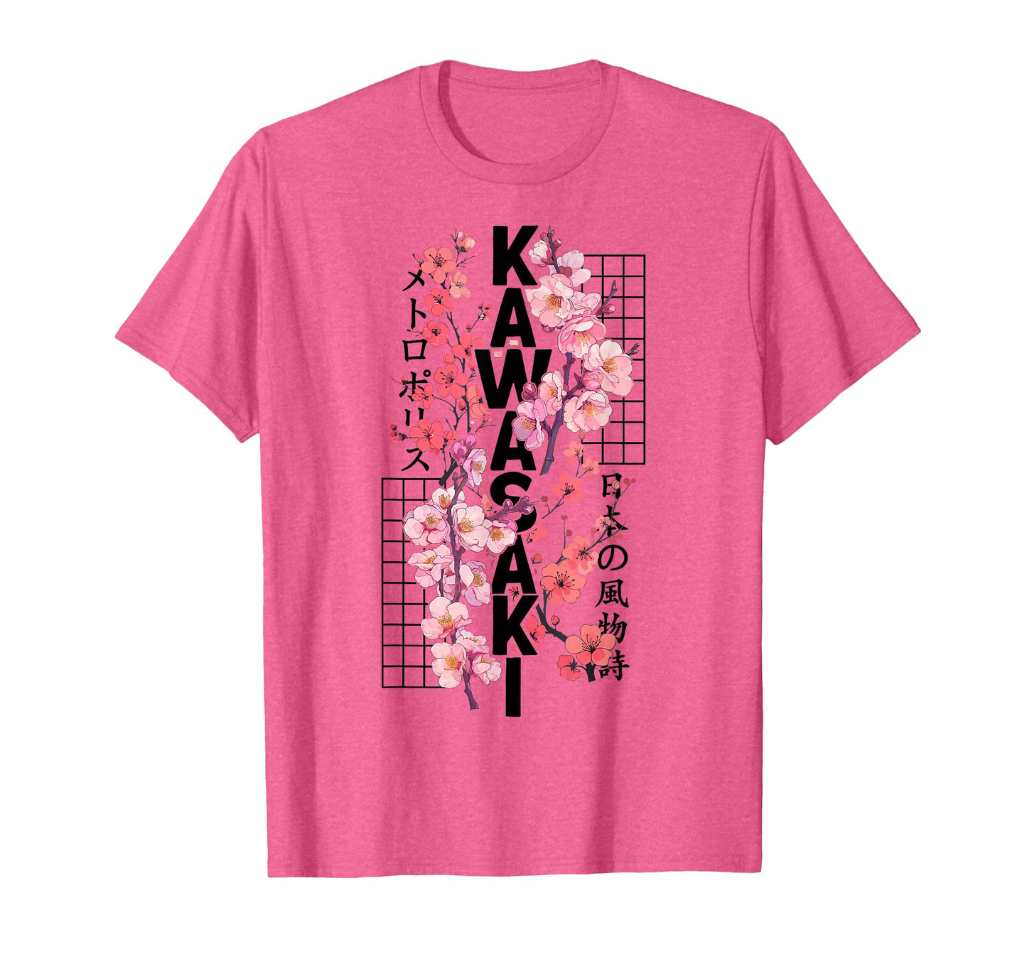 Kawasaki City 80s Retro Cherry Blossom Japan Kawasaki T-Shirt