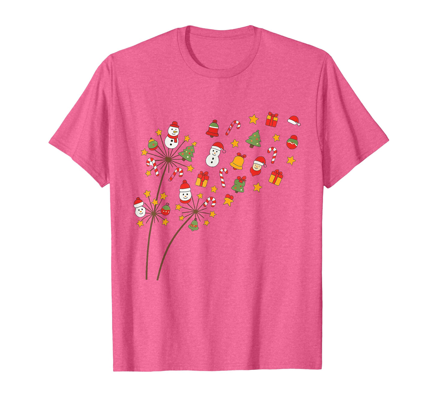 Funny Christmas Dandelion Snowman Candy Cane Xmas Men Women T-Shirt