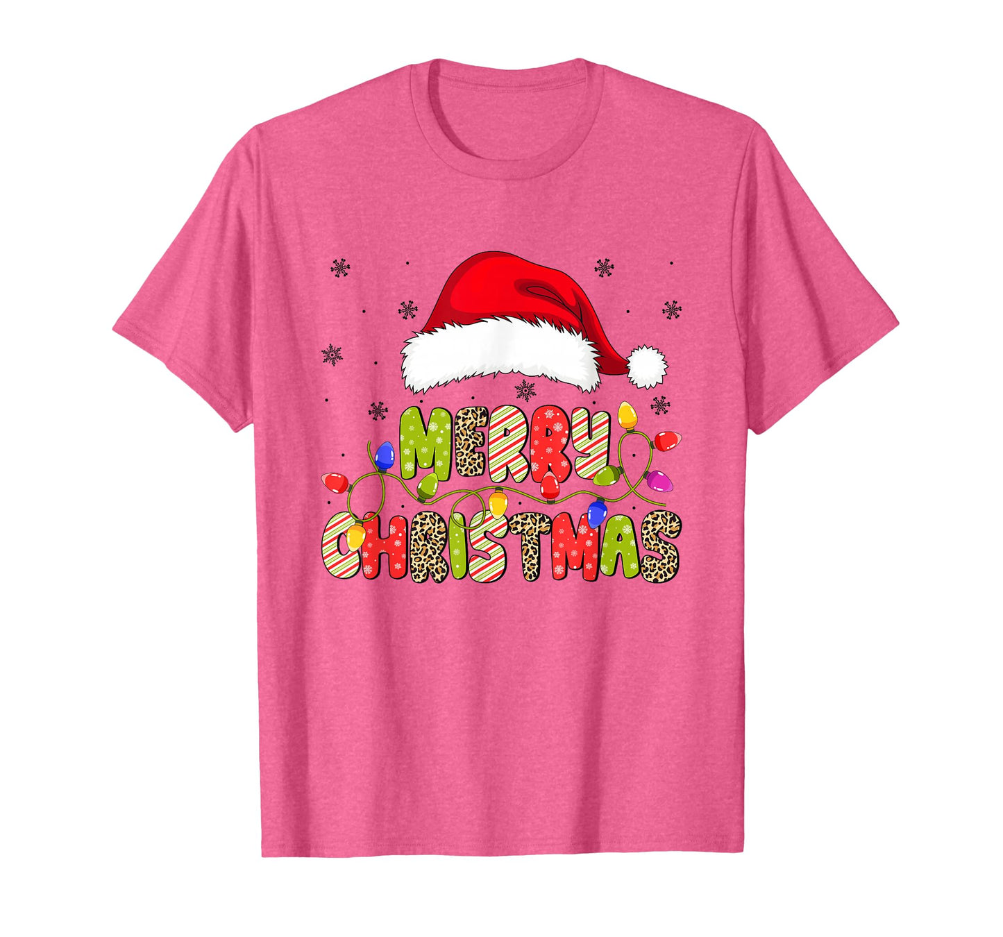 Merry Christmas Lights Santa Family Matching Xmas Men Women T-Shirt