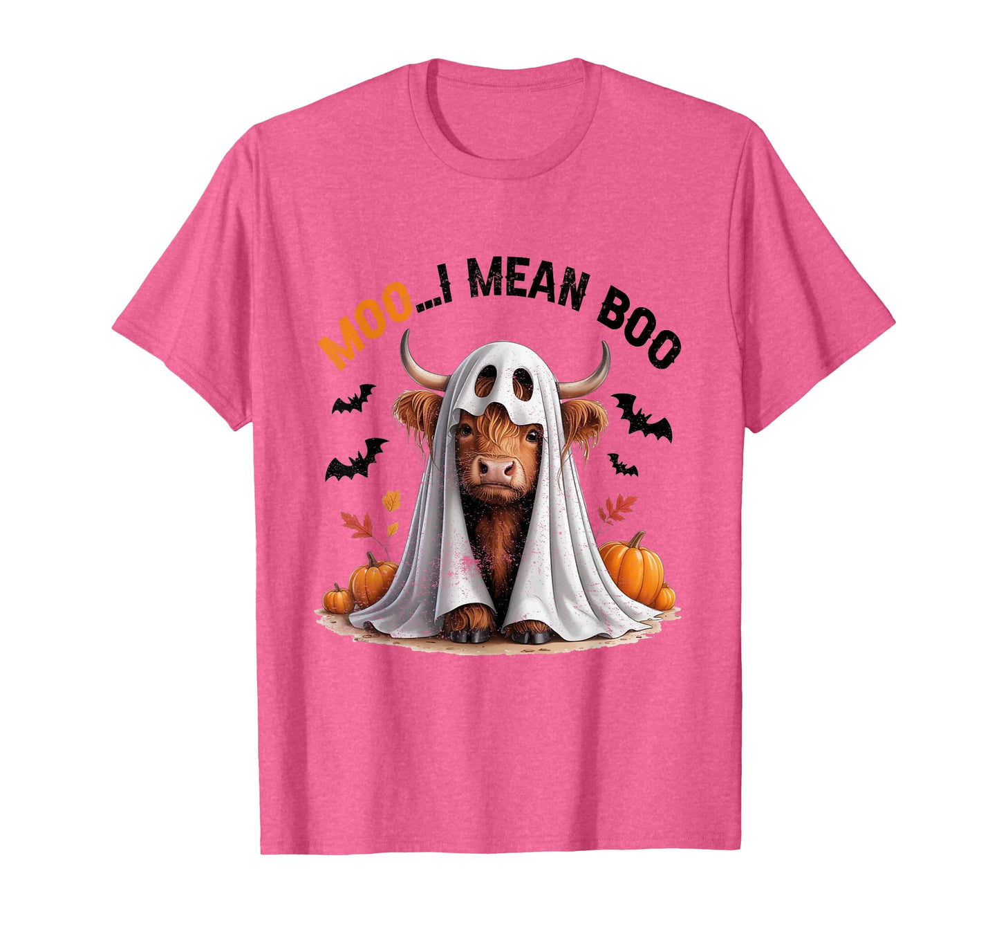 Moo I Mean Boo Spooky Cow Halloween Heifer Cute Ghost T-Shirt