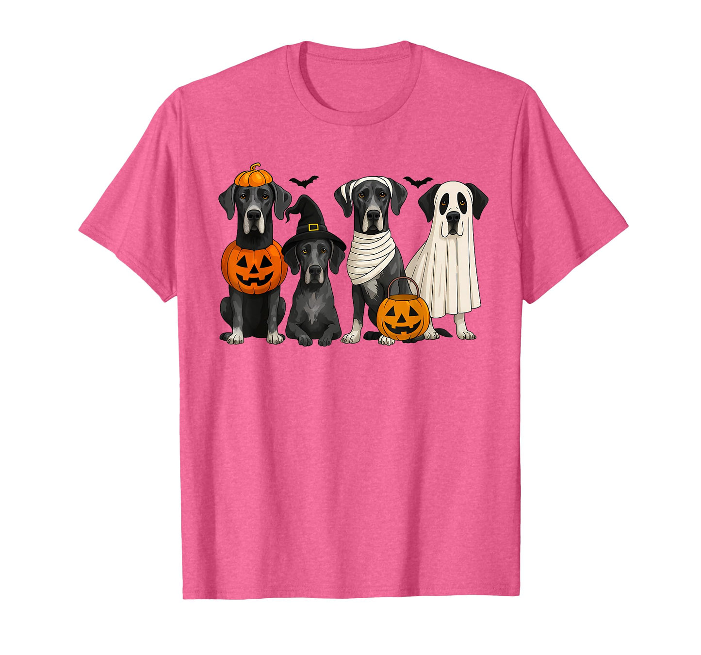 Great Dane Lover Dog Mom Halloween Vibes Spooky Boo Pumpkin T-Shirt