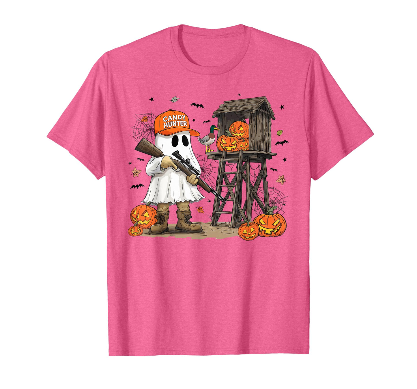 Candy Hunter Camo Ghost Funny Halloween Hunting Season Boys T-Shirt