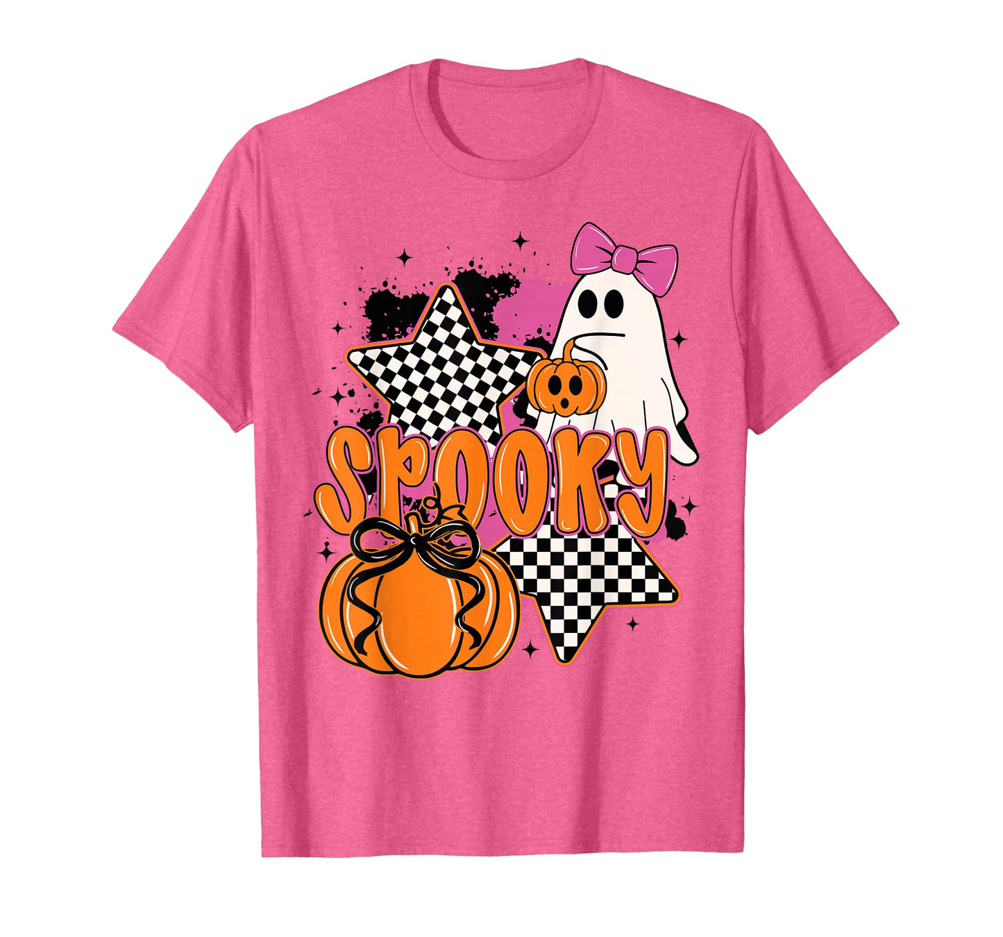 Spooky Season Cute Boo Ghost Coquette Bow Halloween Costume T-Shirt