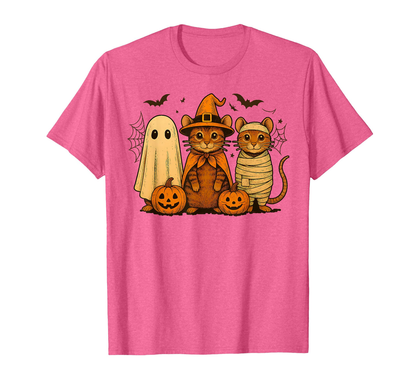 Domestic Shorthair Tabby Cat Witch Scary Halloween Pumpkin T-Shirt