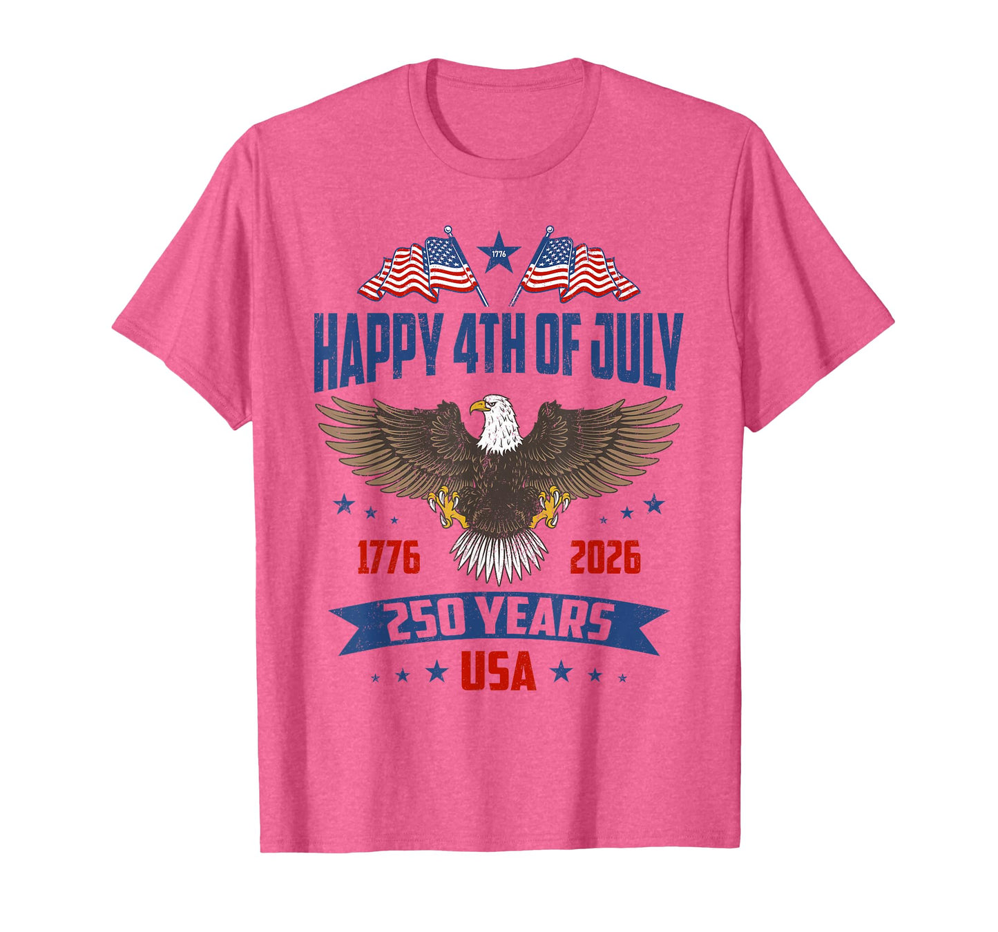 250 Years of Freedom 1776 2026 American Flag 4 July Vintage T-Shirt