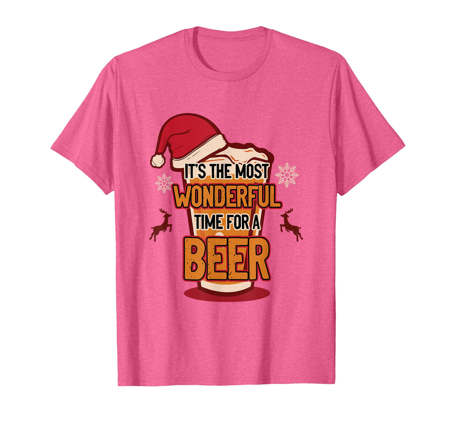 Wonderful Time for A Beer Christmas Sayings T-Shirt