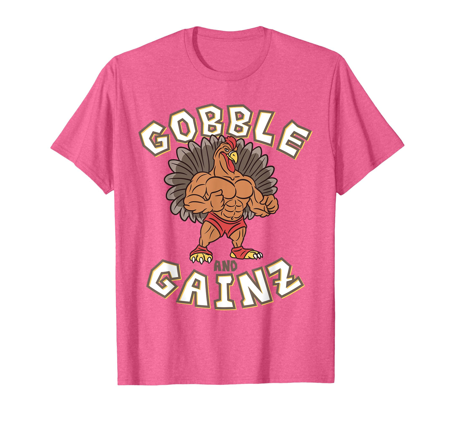 Gobble And Gainz Turkey Gym Fitness Bodybuilder Thanksgiving T-Shirt