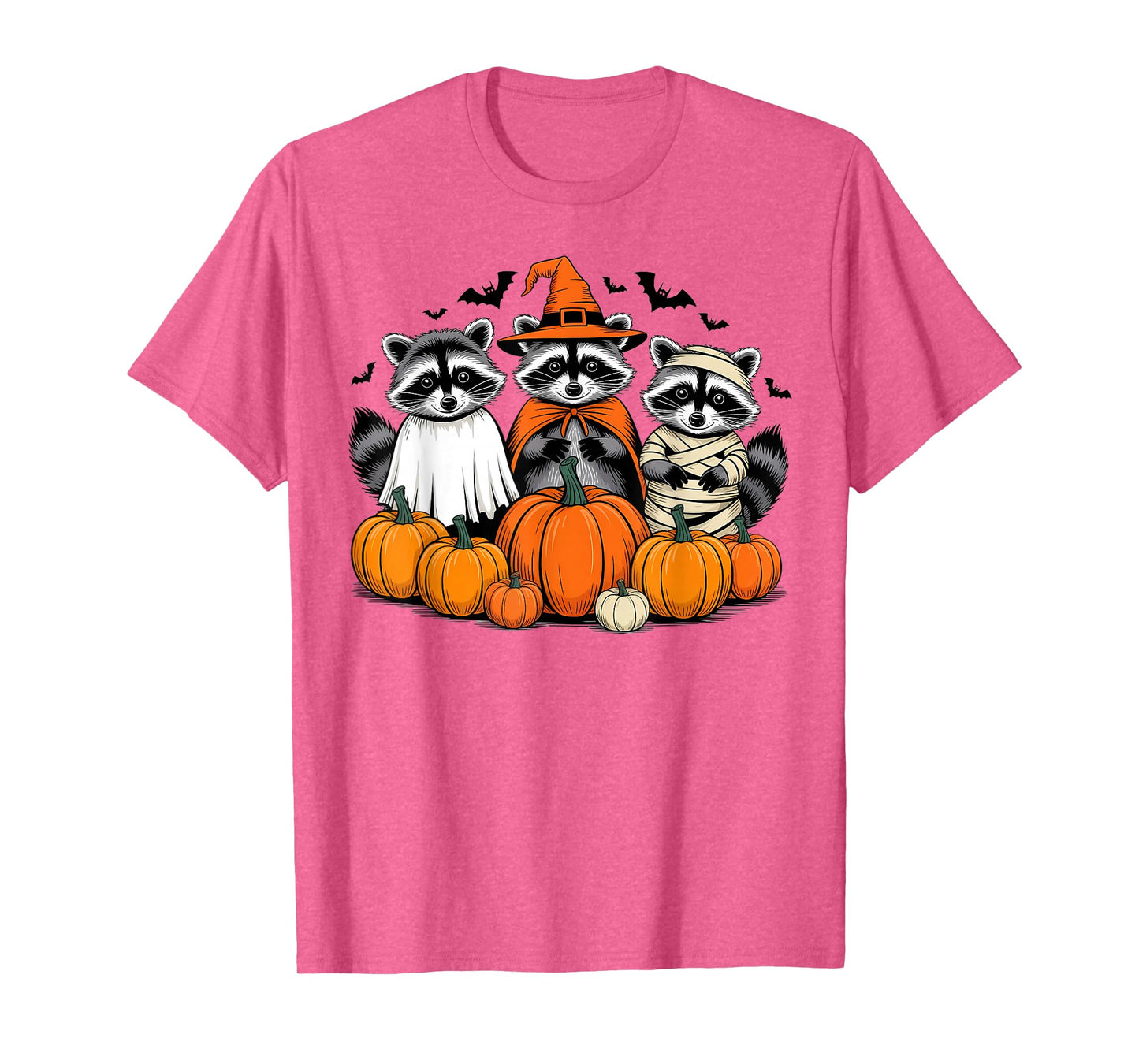 Spooky and Feral Halloween Witch Raccon Ghost Mummy Costume T-Shirt