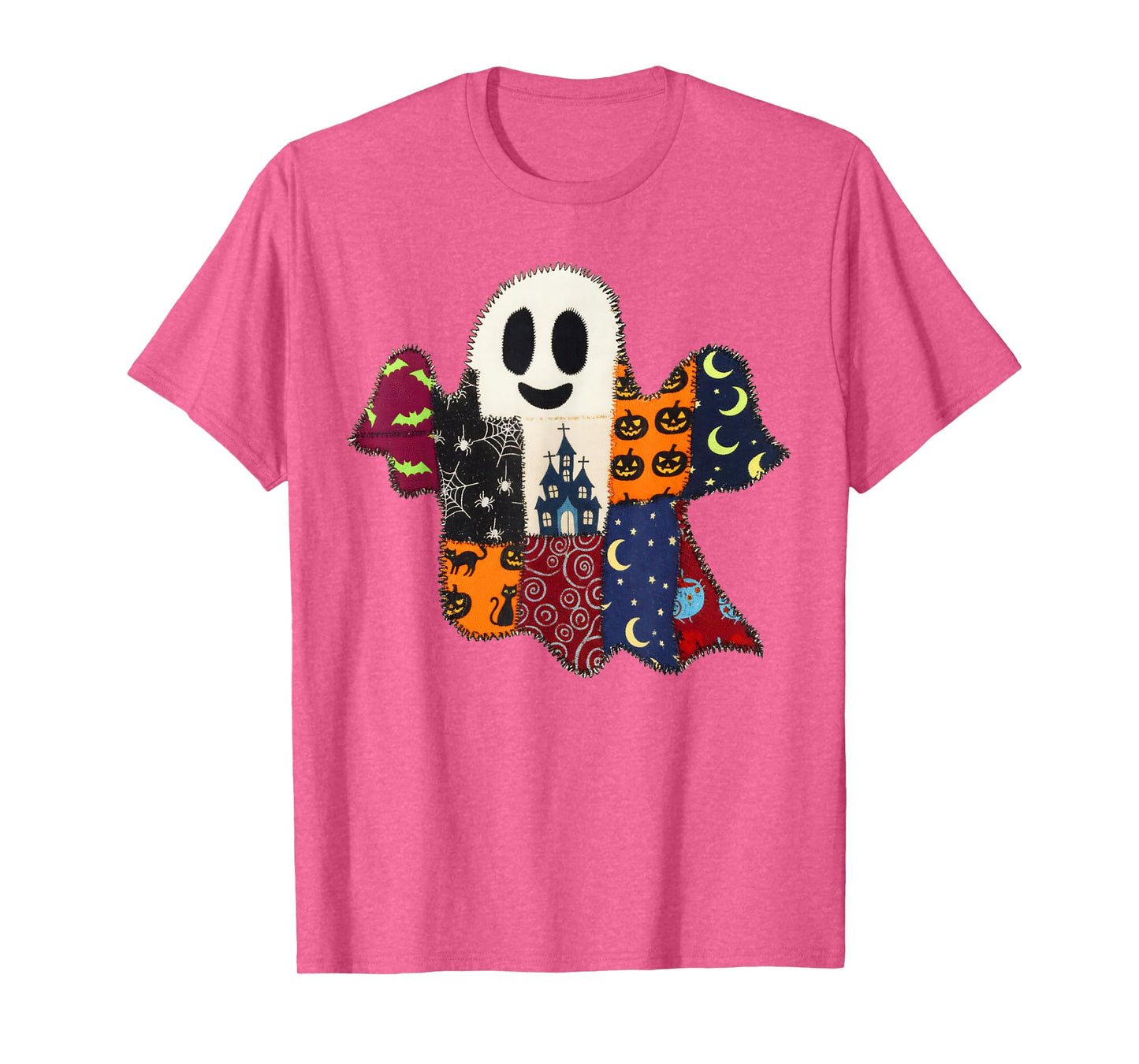 Halloween Vibes Spooky Season Pumpkin Patchwork Boo Ghost T-Shirt