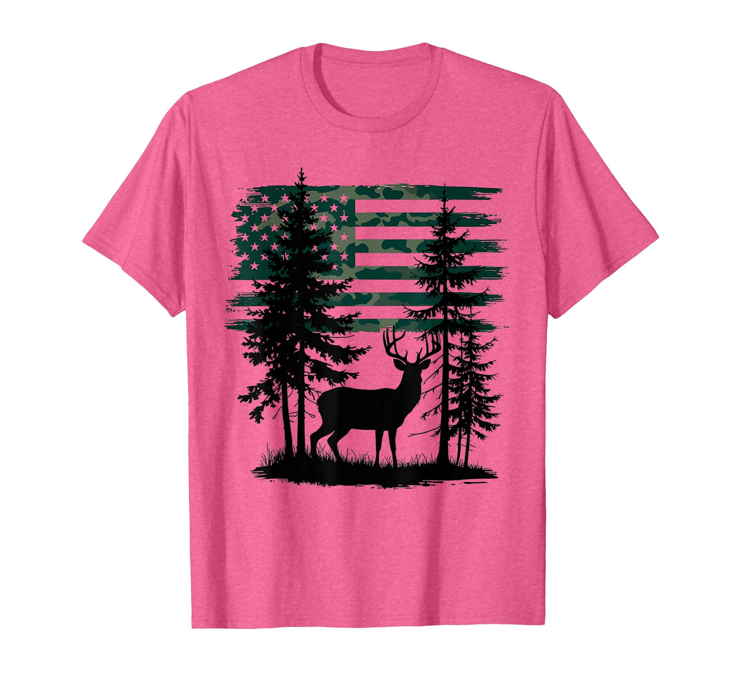 Men Kids Boys Hunting Shirt Deer Hunters Toddler Camo Flag T-Shirt