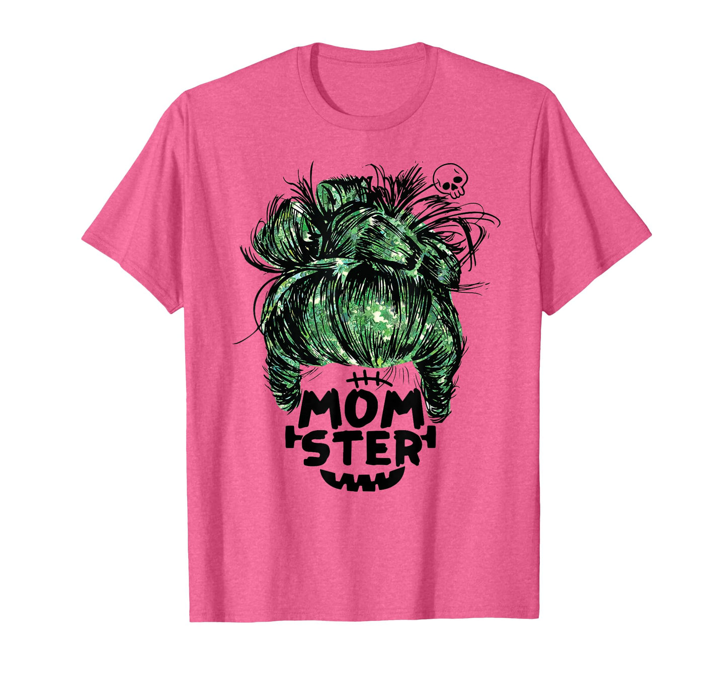 Momster Messy Bun Funny Halloween for Mom Mother T-Shirt