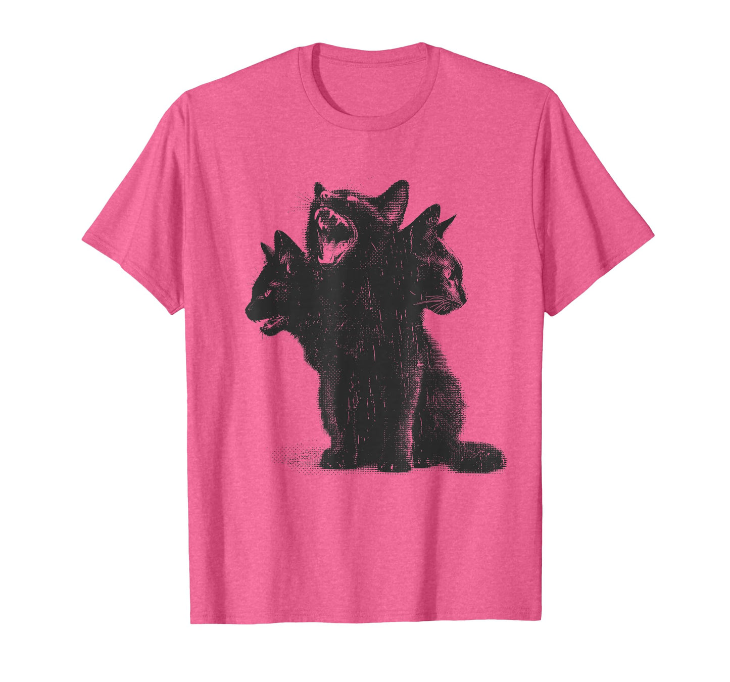 3 Headed Cat Vintage Grunge Alt 90s Halloween Goth Horror T-Shirt