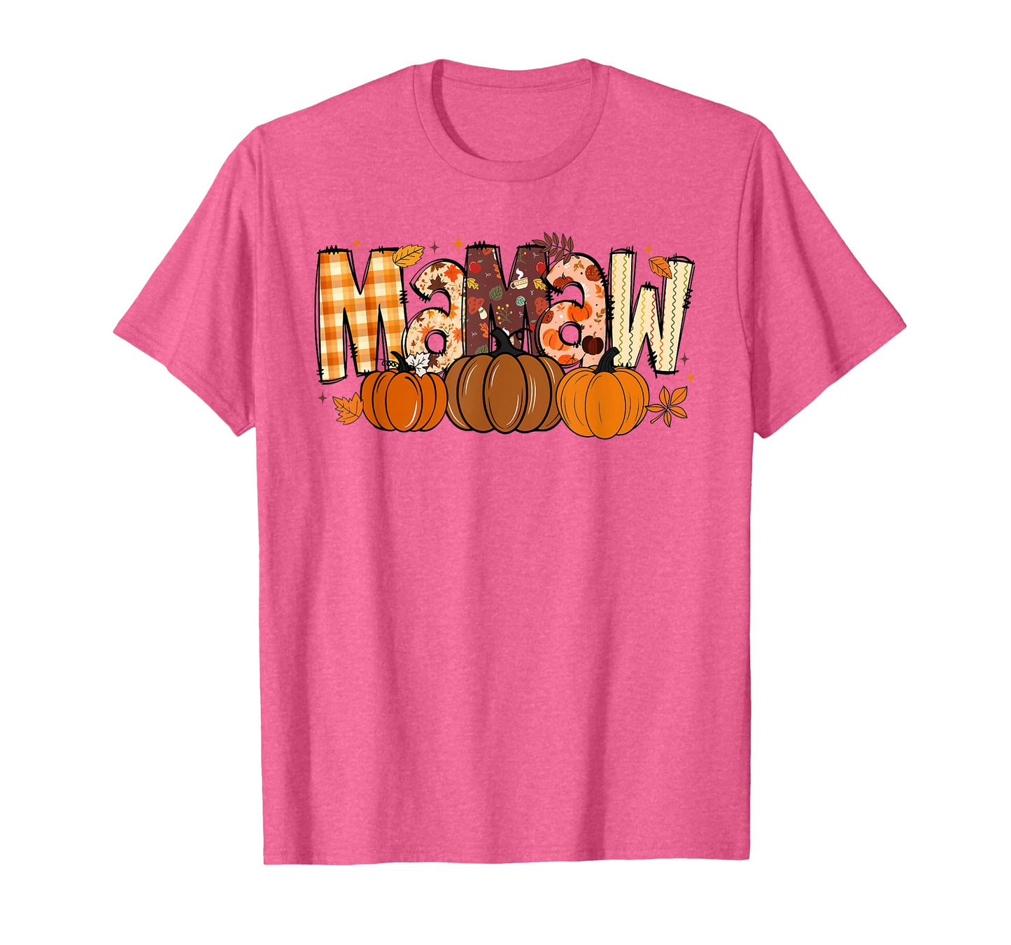 Retro Mamaw Pumpkin Fall Leaves Grandma Fall Thanksgiving T-Shirt