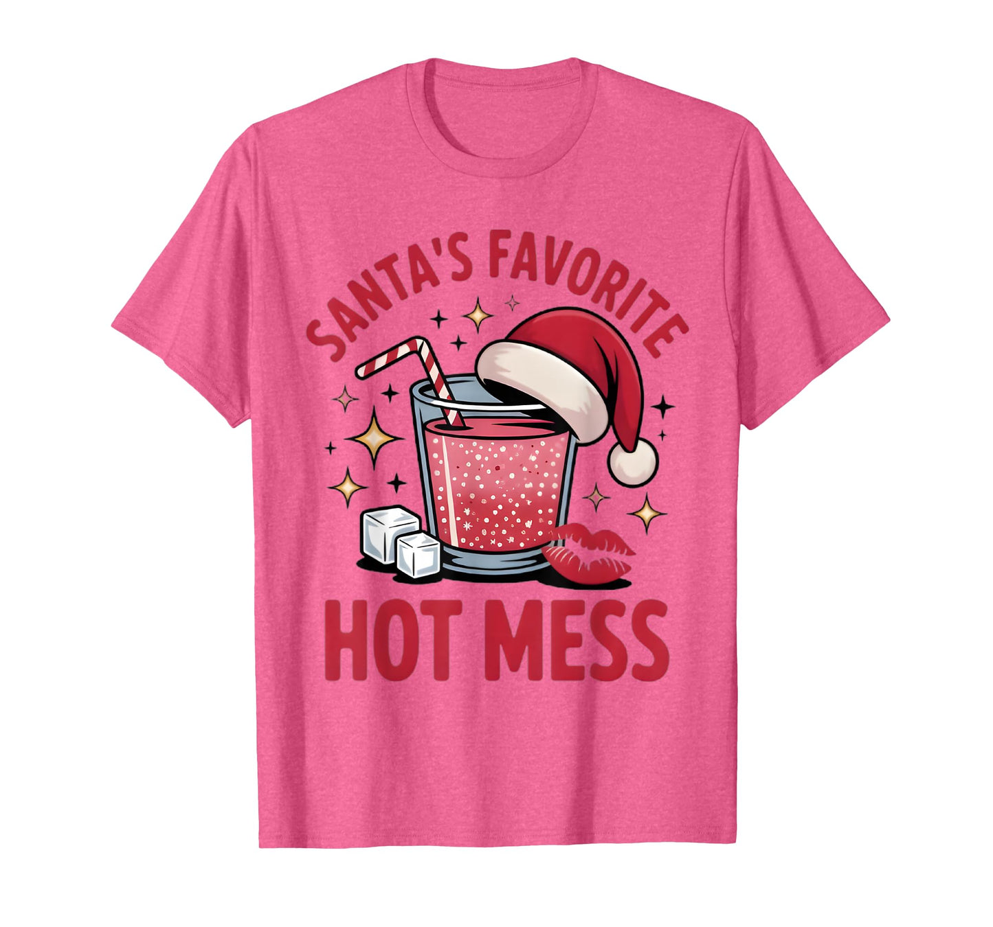 Santa's Favorite Hot Mess Christmas Funny Margarita T-Shirt