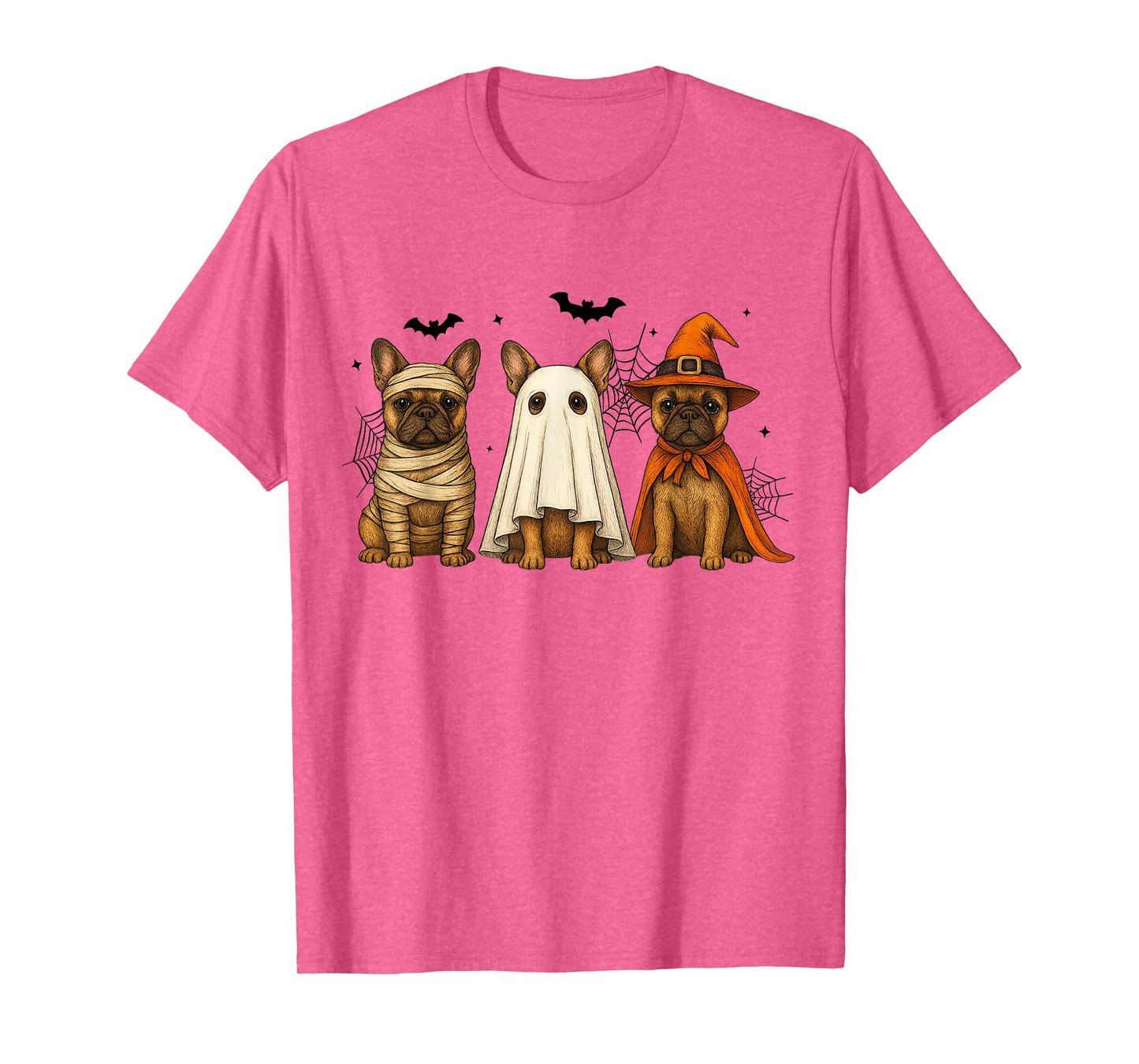 Cute French Bulldogs Halloween Men Women Kids Funny Dog T-Shirt