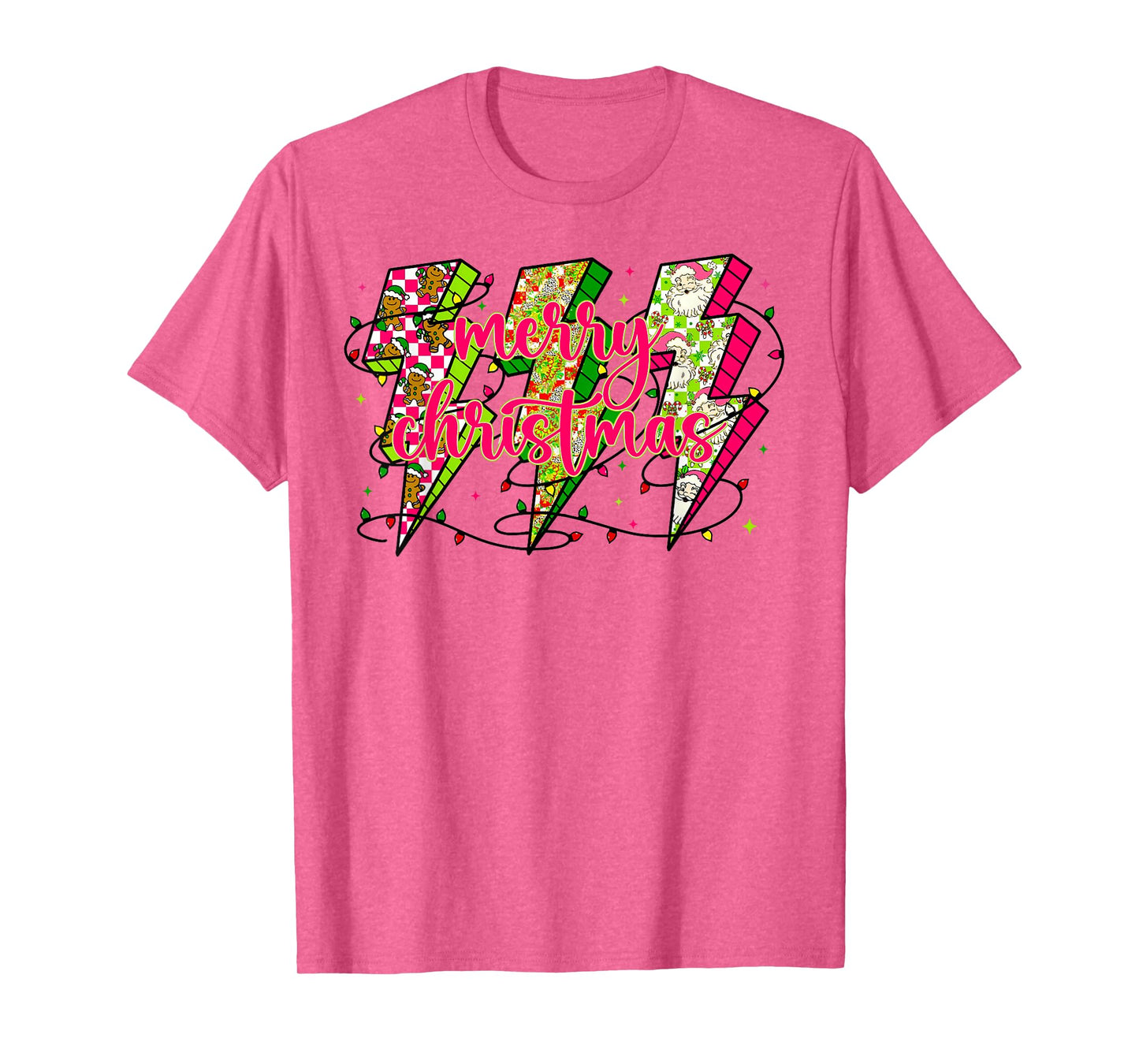 Lightning Merry Christmas Xmas Lights Family Pajamas Holiday T-Shirt